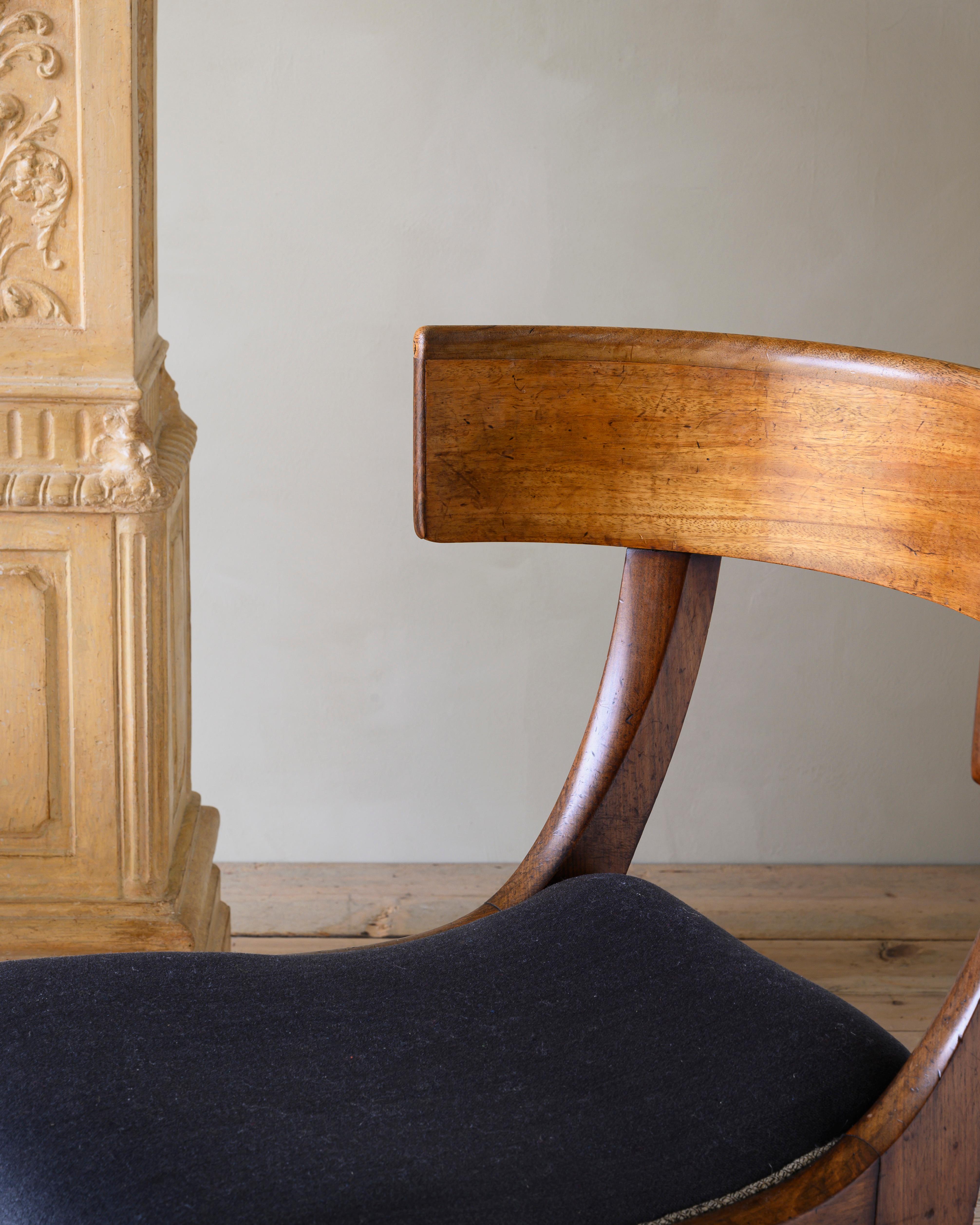 Wood Fine Pair of 19th Century Empire Klismos Chairs