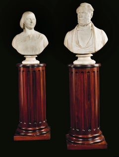 Fine Pair of 19th Century English Carrara Marble Busts - John Denton Crittenden
