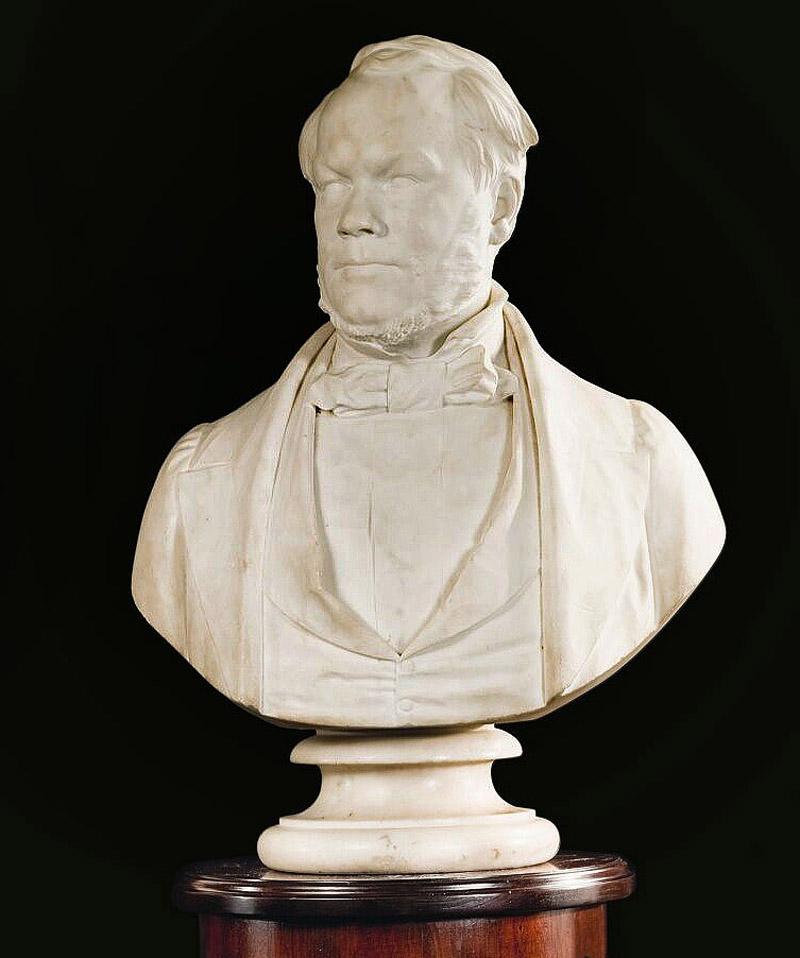 Anglais Paire de bustes anglais en marbre de Carrare du 19ème siècle - John Denton Crittenden en vente