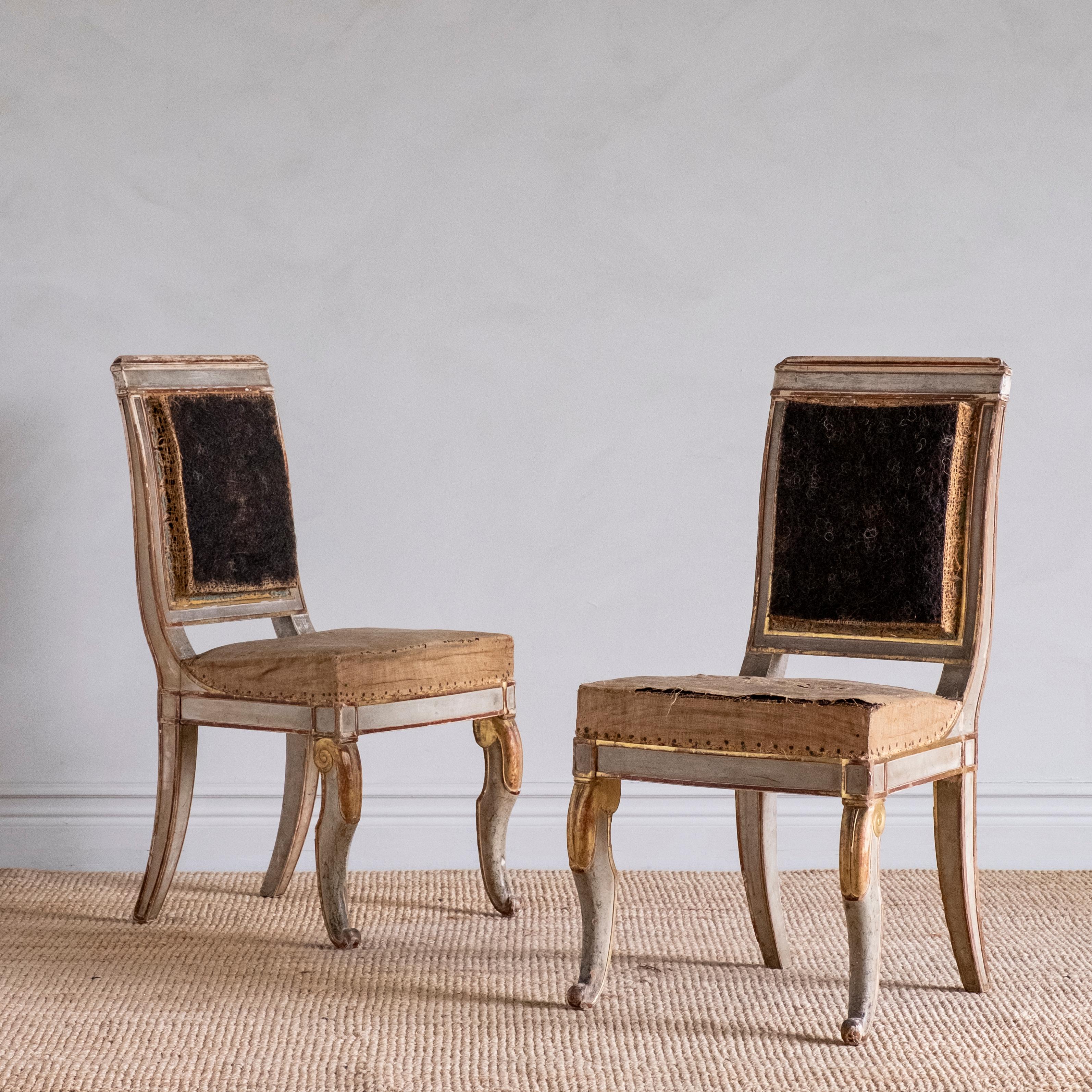 Fine Pair of 19th Century French Empire Side Chairs In Good Condition In Mjöhult, SE