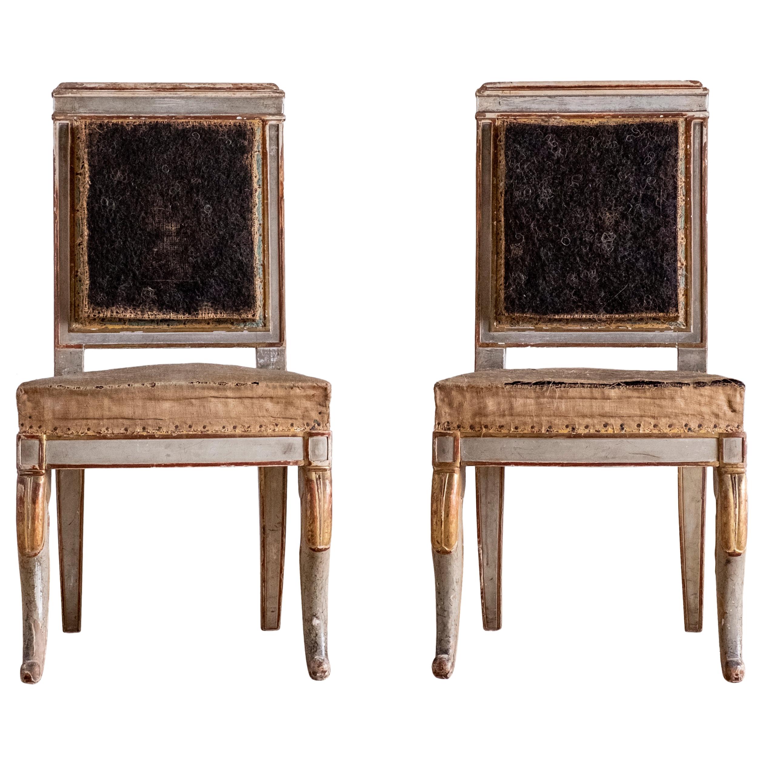 Fine Pair of 19th Century French Empire Side Chairs