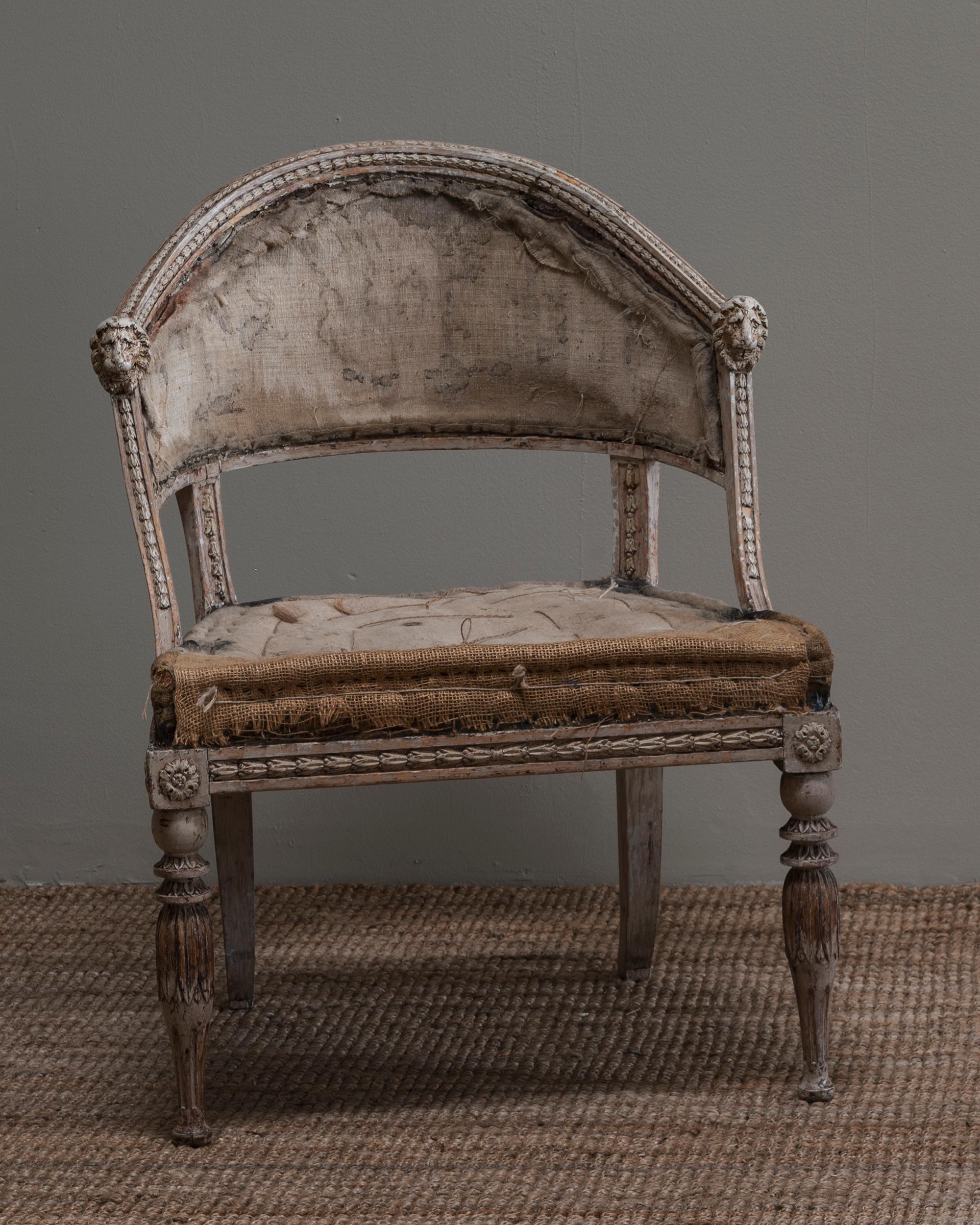 Pine Fine Pair of 19th Century Gustavian Barrel Back Armchairs