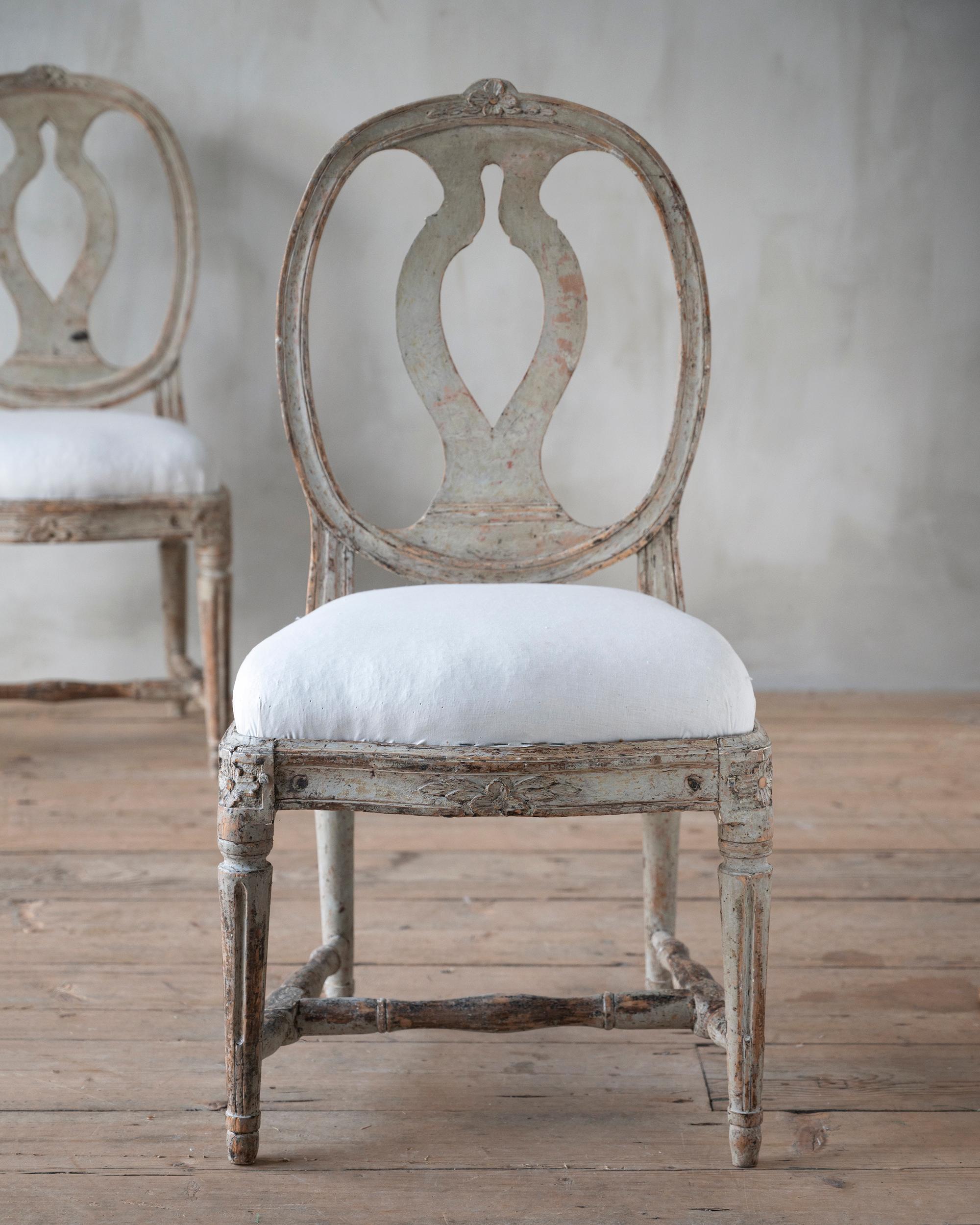 Pine Fine pair of 19th Century Gustavian Chairs For Sale