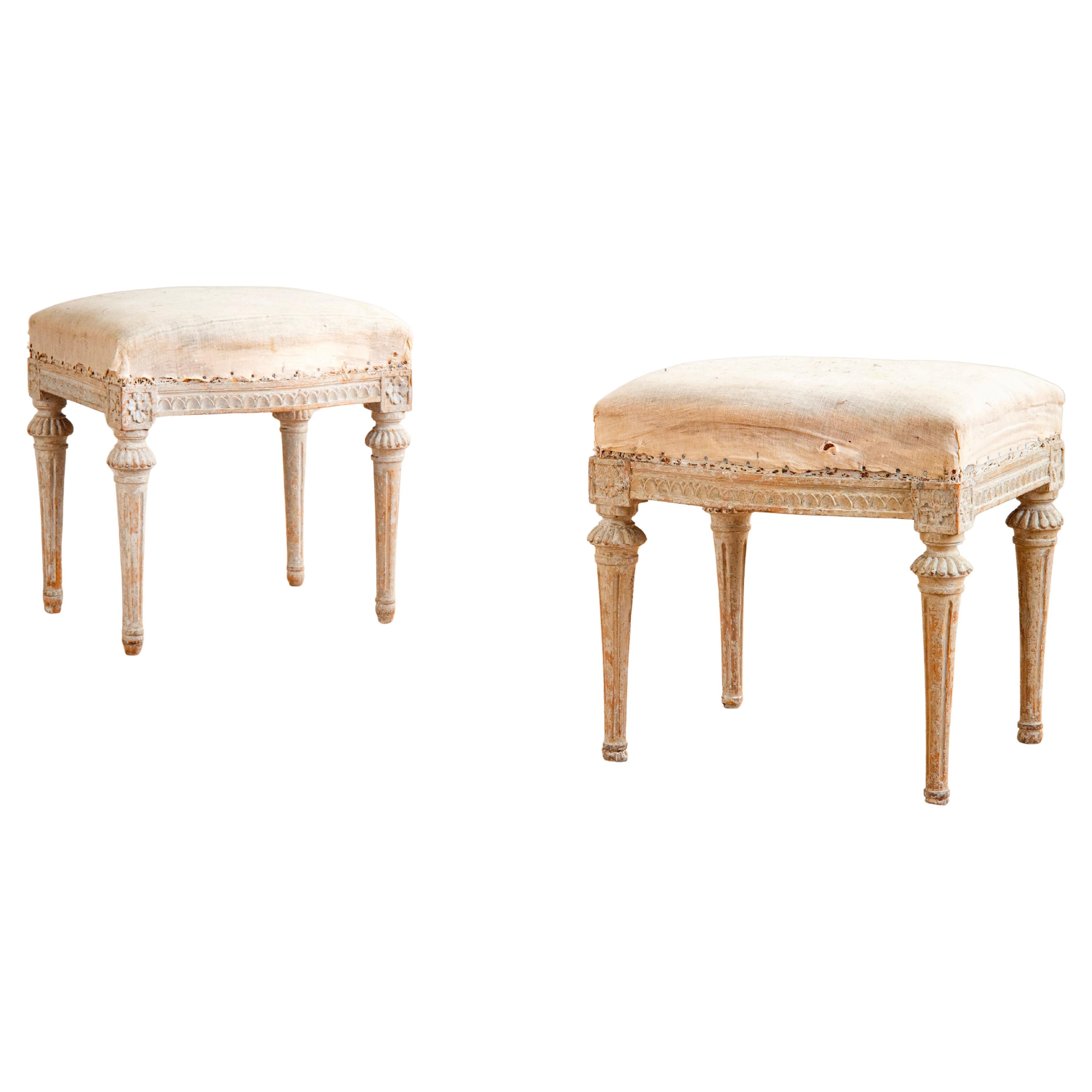 Fine Pair of 19th Century Gustavian Stools