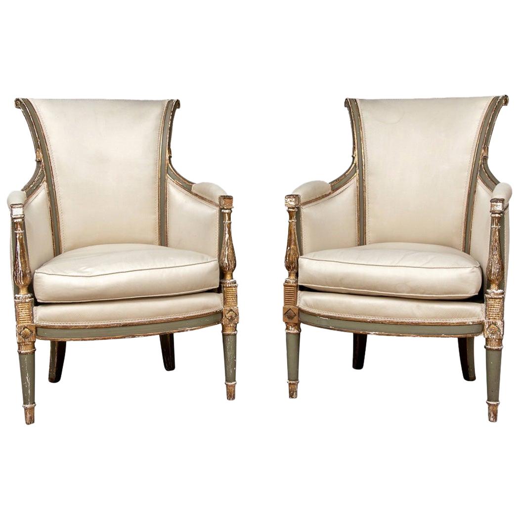 Fine Pair of 19th Century Gustavian Style Armchairs