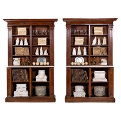 Fine Pair of 19th Century Pollard Oak Open Bookcases