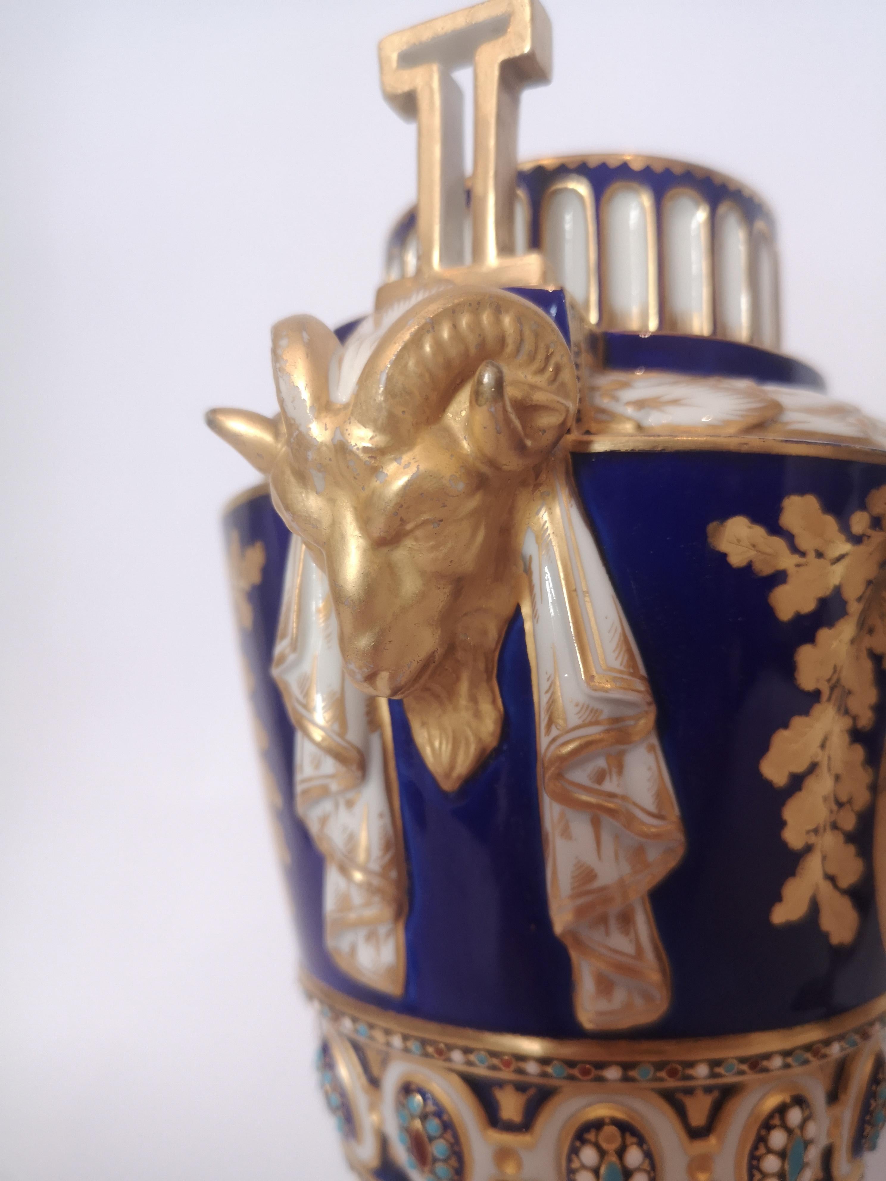 Fine Pair of 19th Century Sevres Vases Marie Antoinette Louis XVI For Sale 3