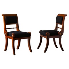 Antique Fine Pair of 19th Century Swedish Empire Chairs