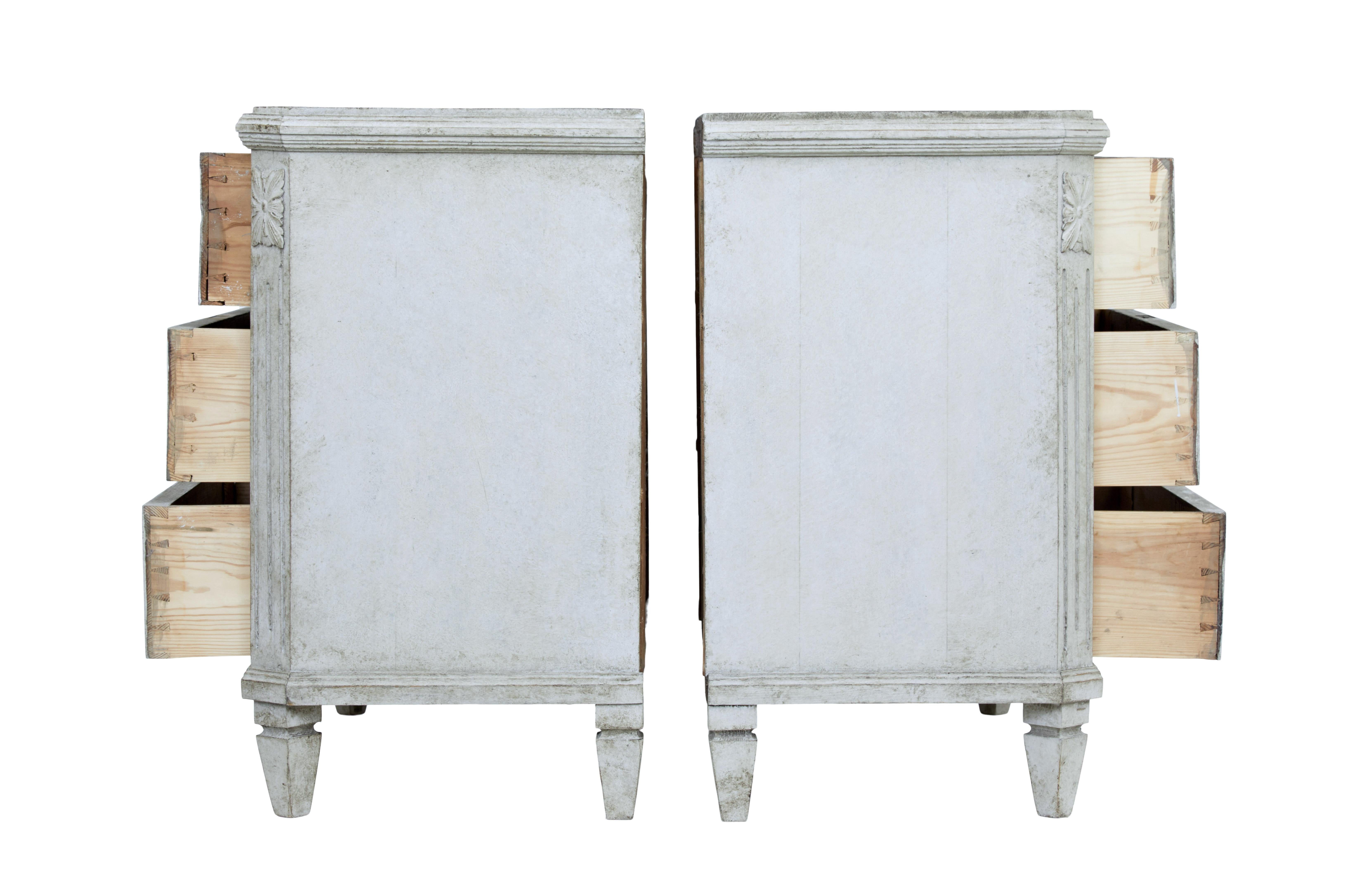 Gustavian Fine Pair of 19th Century Swedish Painted Commodes