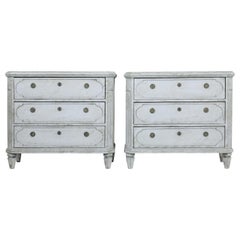 Fine Pair of 19th Century Swedish Painted Commodes Fine Pair of 19th Century Swedish Painted Commodes
