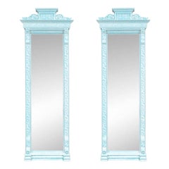 Fine Pair of Aesthetic Movement Carved and Painted Pier Mirrors