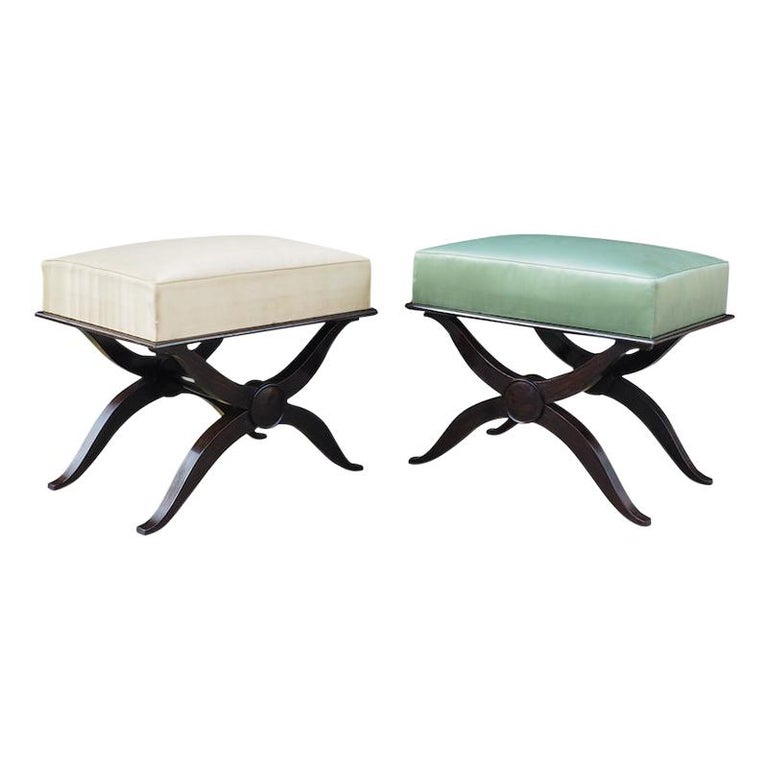 Fine Pair of Andre Arbus Footstools For Sale