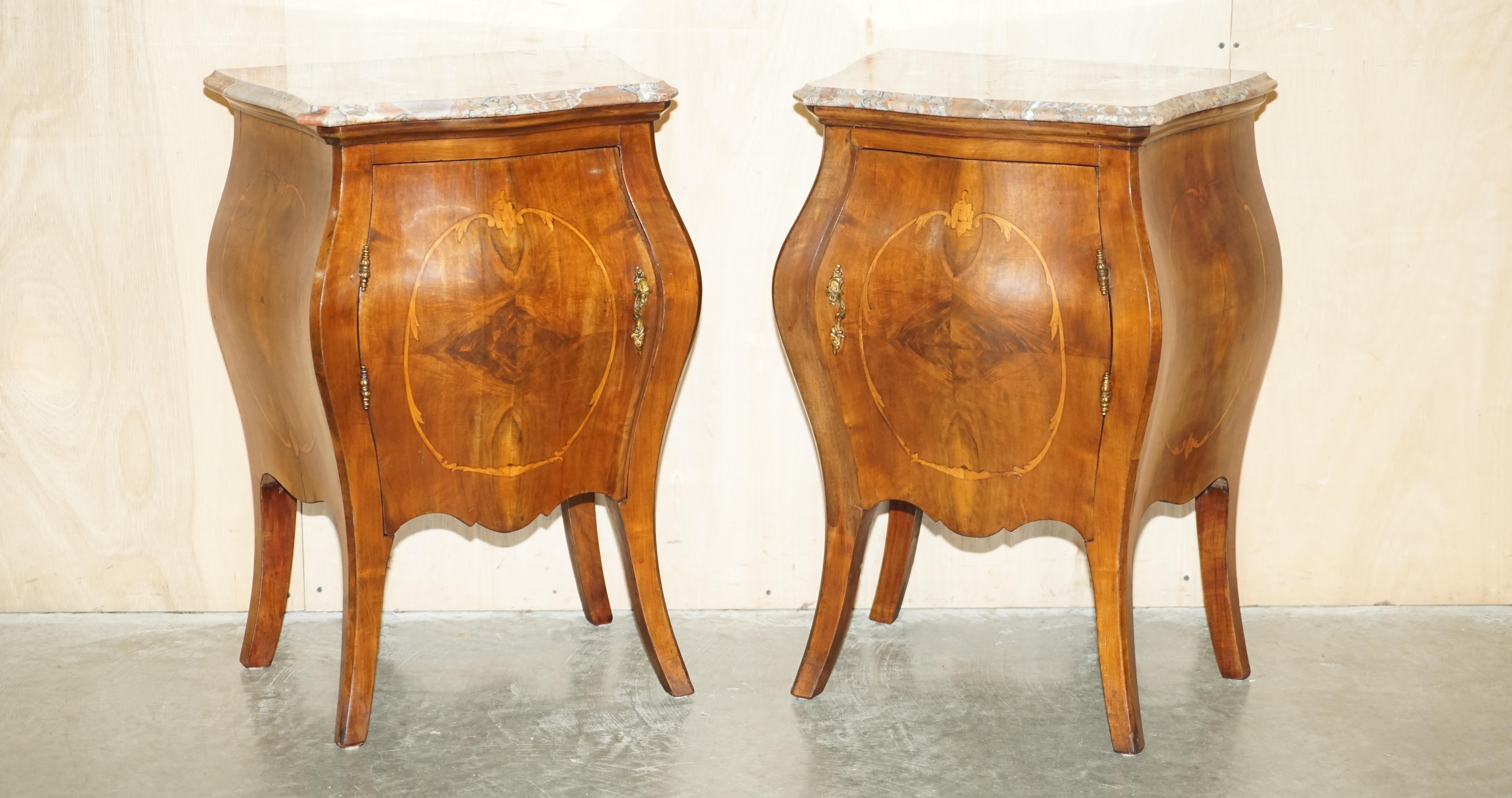 Royal House Antiques

Royal House Antiques is delighted to offer for sale this lovely pair of Antique circa 1880 Italian Serpentine fronted Bombe side table chests with Marble tops 

Please note the delivery fee listed is just a guide, it covers