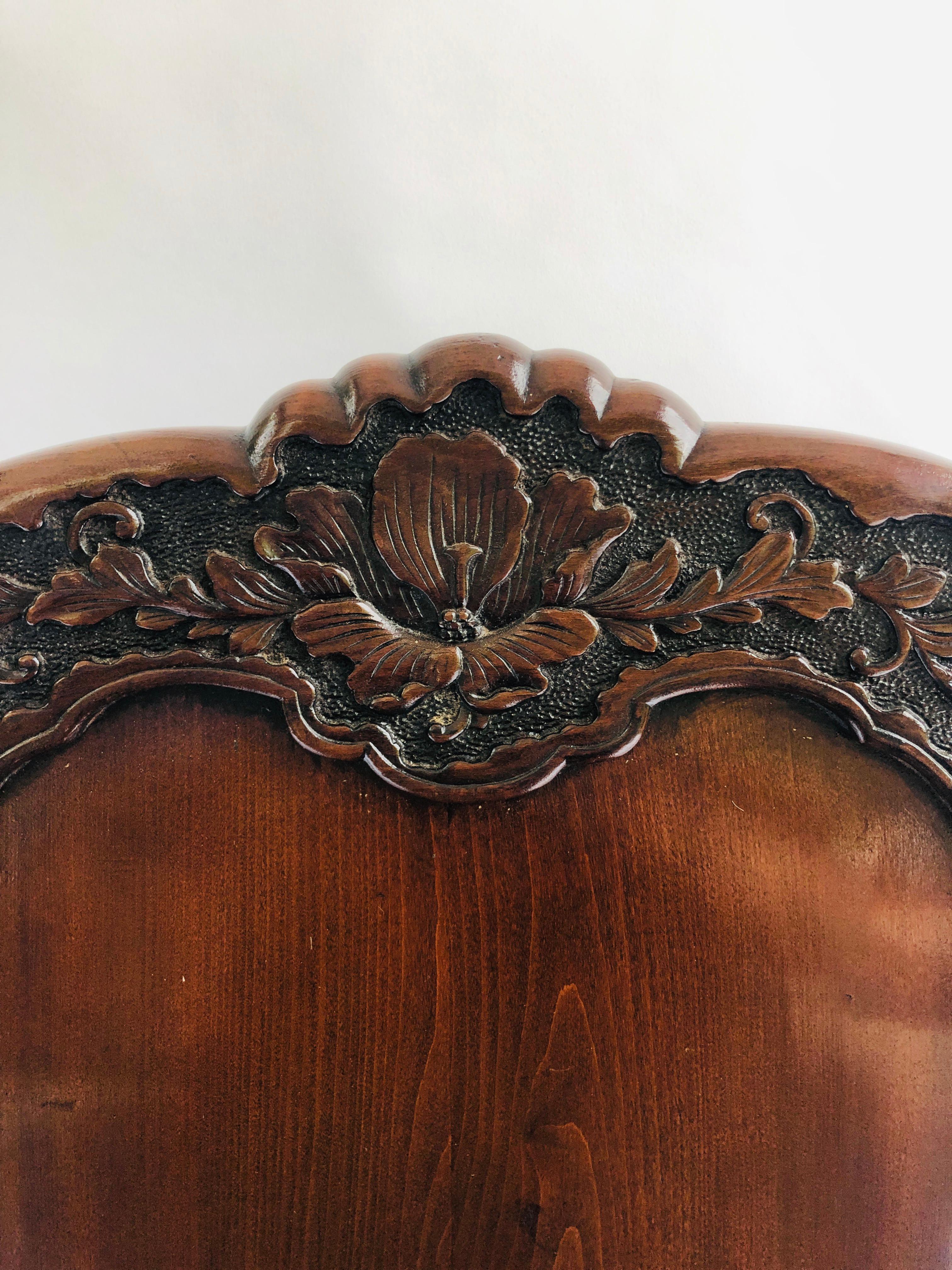 Hardwood Fine Pair of Antique Carved Chinese Hall Chairs