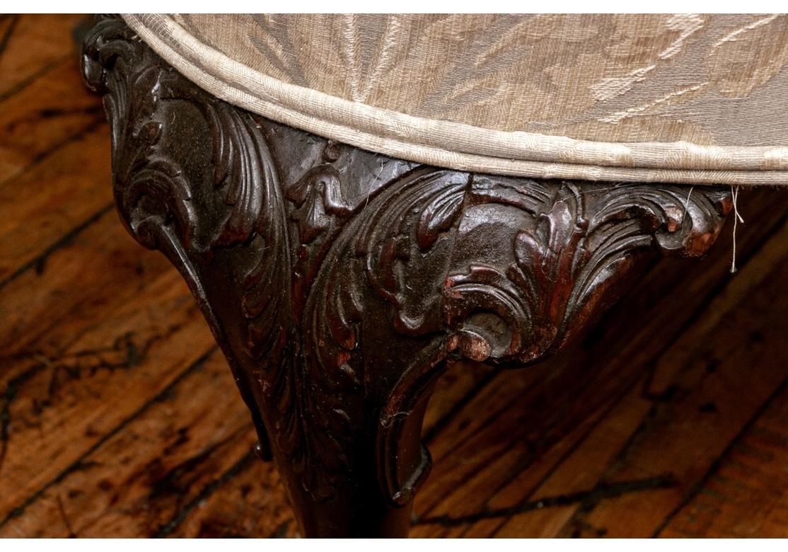 19th Century Fine Pair of Antique Carved Wing Chairs