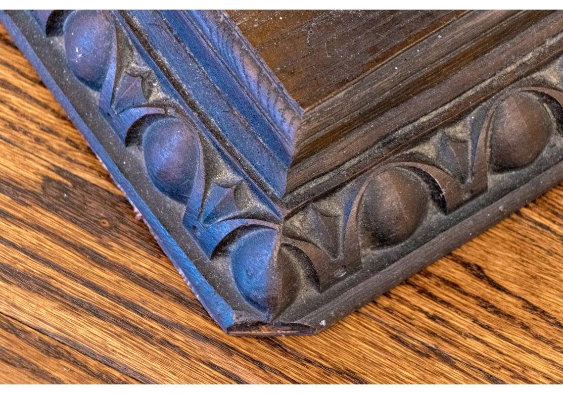 Fine Pair Of Antique Carved Wood Griffin Form Marble Top Side Tables For Sale 4