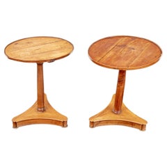 Fine Pair Of Antique Cherry Neoclassical Style End Tables