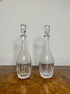 Fine pair of antique Edwardian glass decanters