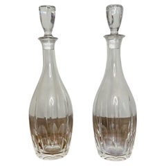 Fine pair of antique Edwardian glass decanters 