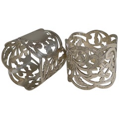 Fine Pair of Antique English Sterling Silver Napkin Rings, 1906