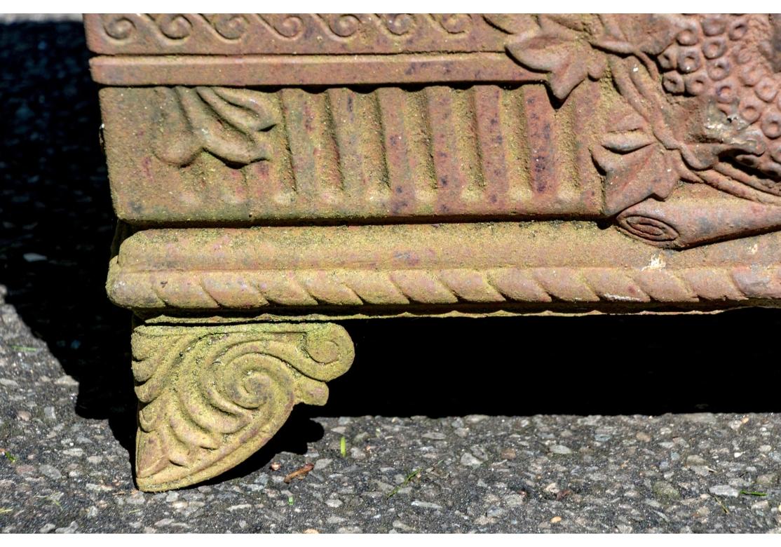 Fer Paire de jardinières à pied en fer ancien en vente
