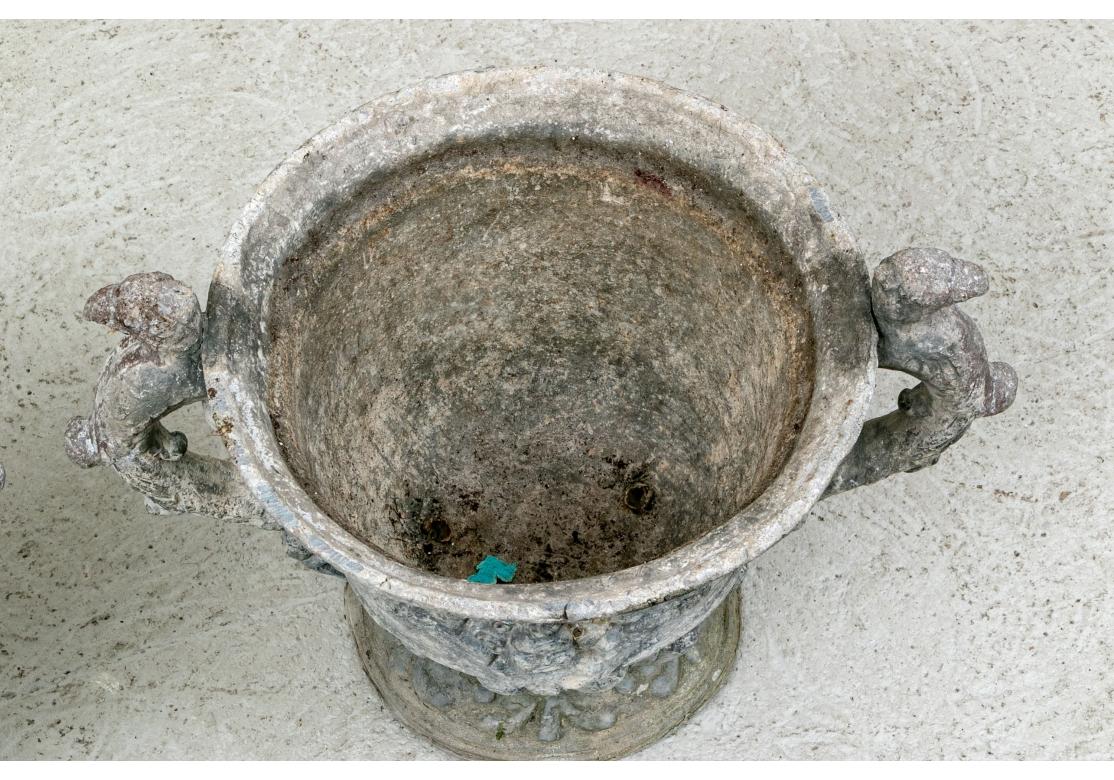 Fine Pair Of Antique Lead Garden Urns For Sale 2