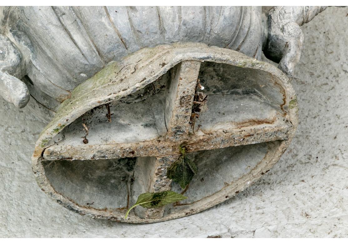 Fine Pair Of Antique Lead Garden Urns For Sale 3