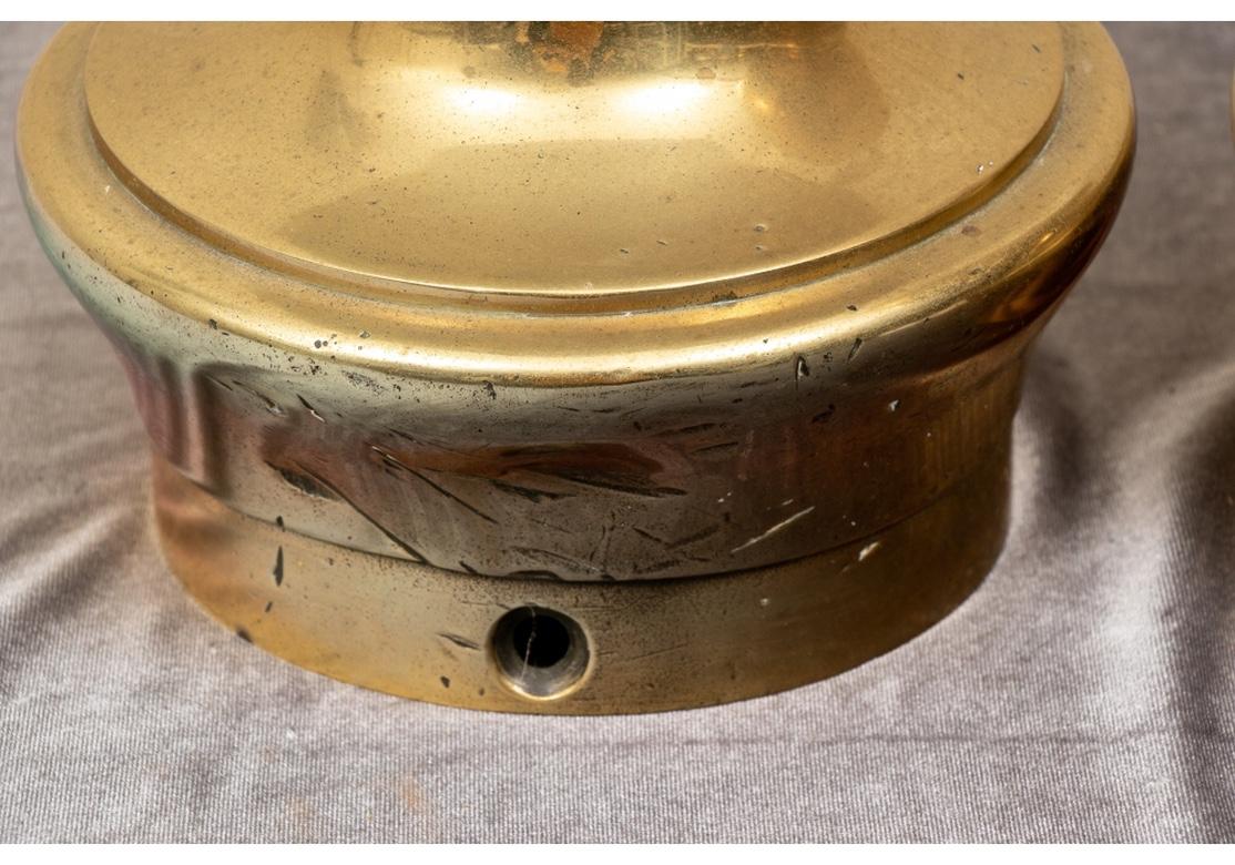 Industrial Fine Pair of Antique Nautical Brass Bollards