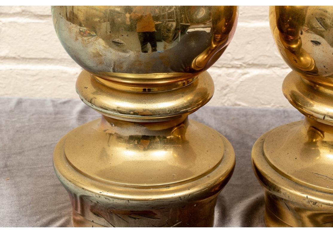 Cast Fine Pair of Antique Nautical Brass Bollards