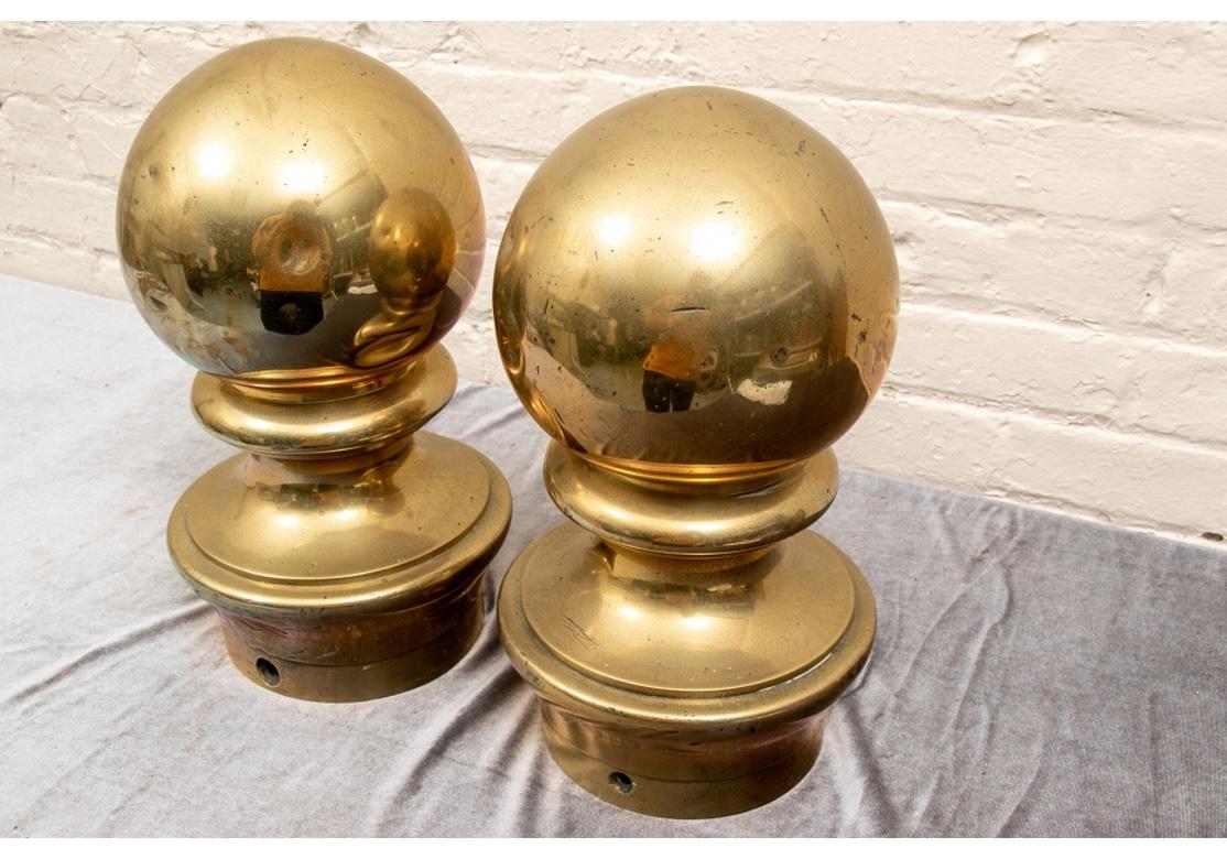 19th Century Fine Pair of Antique Nautical Brass Bollards