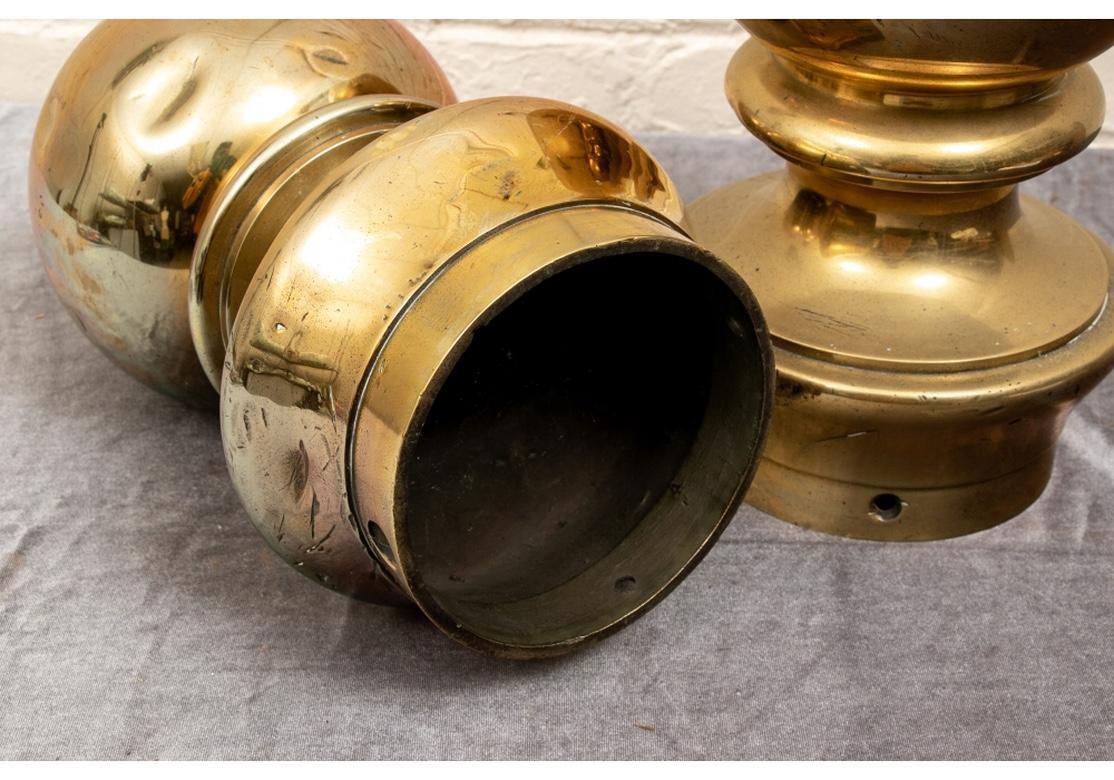 Fine Pair of Antique Nautical Brass Bollards 1