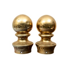 Fine Pair of Antique Nautical Brass Bollards