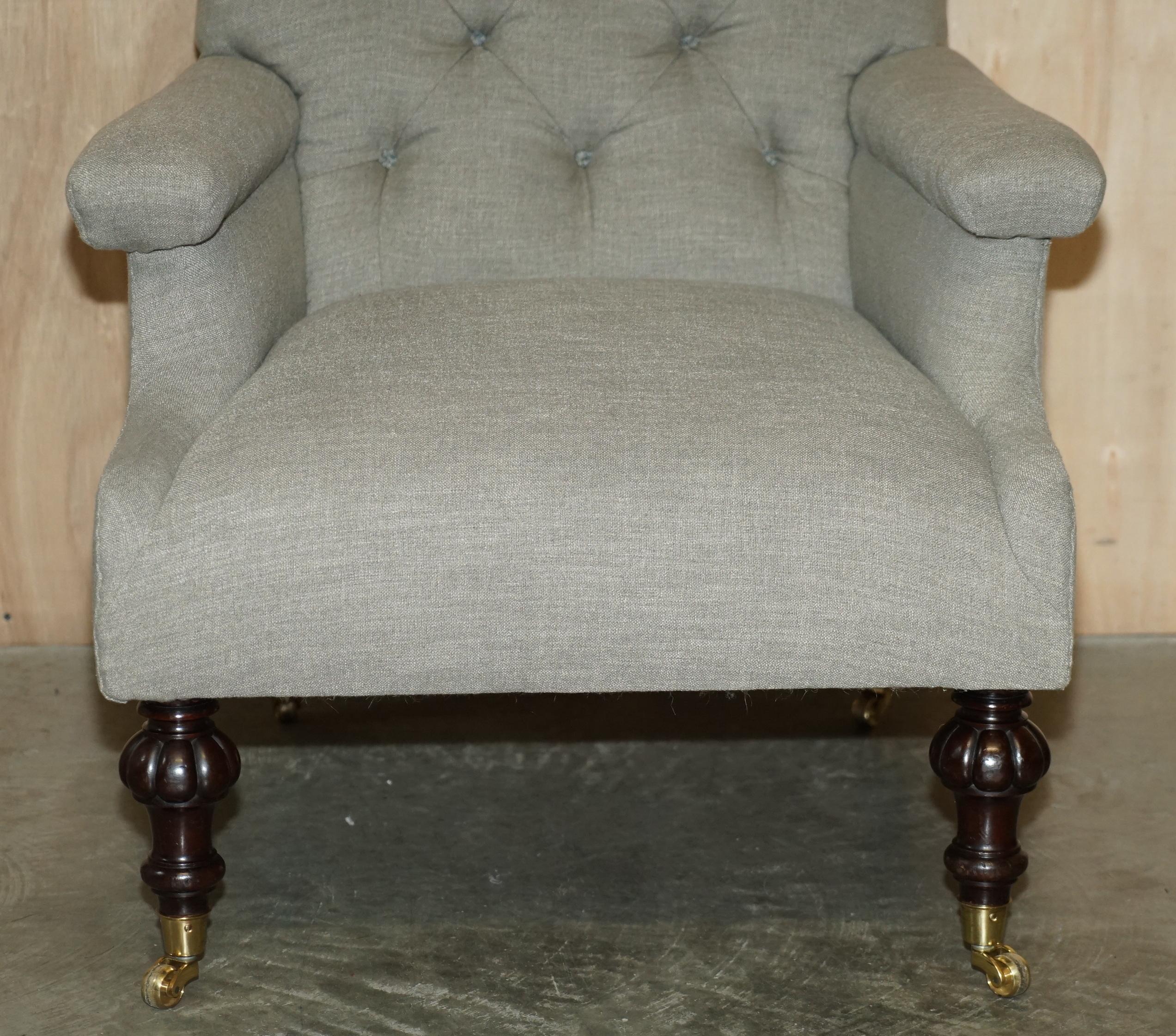 Hand-Crafted Fine Pair of Antique Original William Morris & Co Edinburgh Stamped Armchairs For Sale