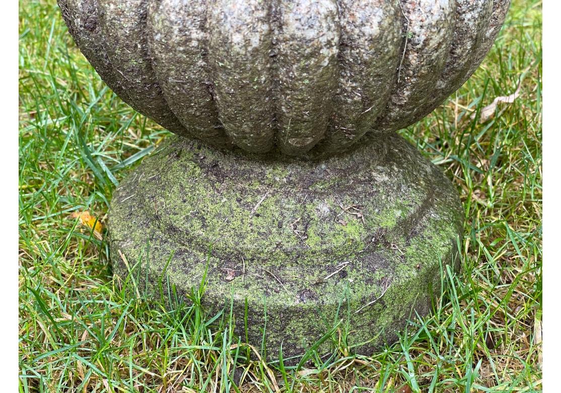 Fine Pair Of Antique Urn Form Granite Garden Stools For Sale 1