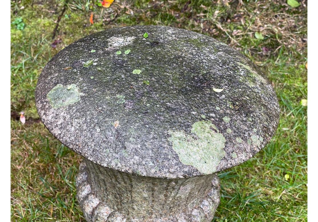 Fine Pair Of Antique Urn Form Granite Garden Stools For Sale 3