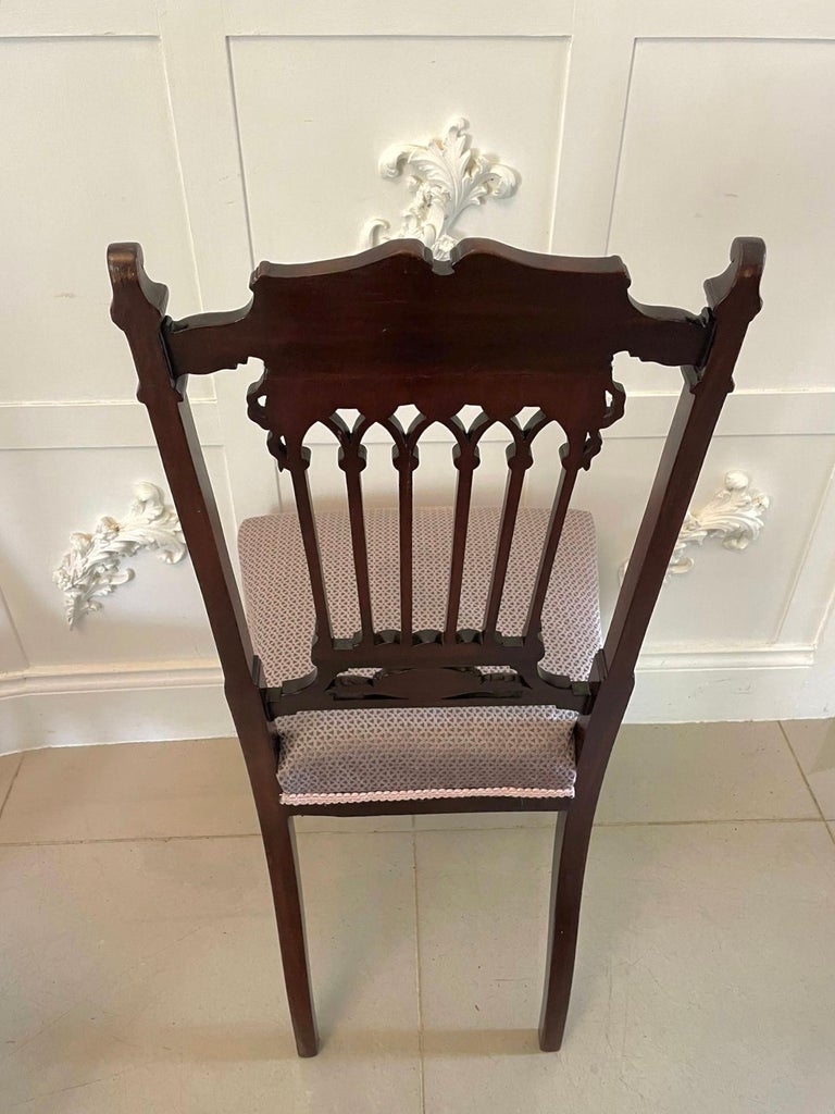 Fine Pair of Antique Victorian Carved Mahogany Side Chairs For Sale at ...