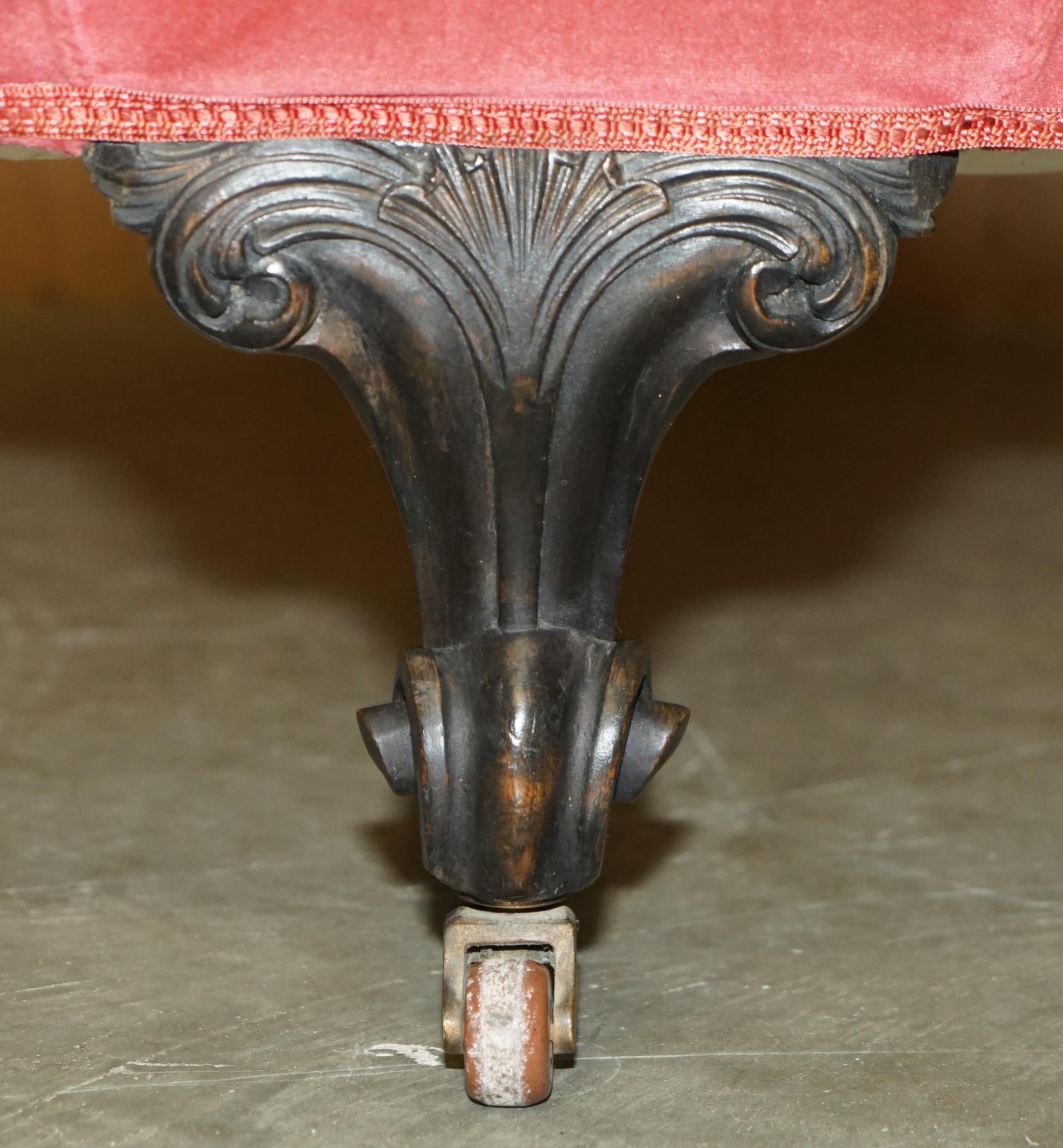 INE paire de chaises de conversation anciennes victoriennes CHESTERFIELD TUFTED WINDOW en vente 10