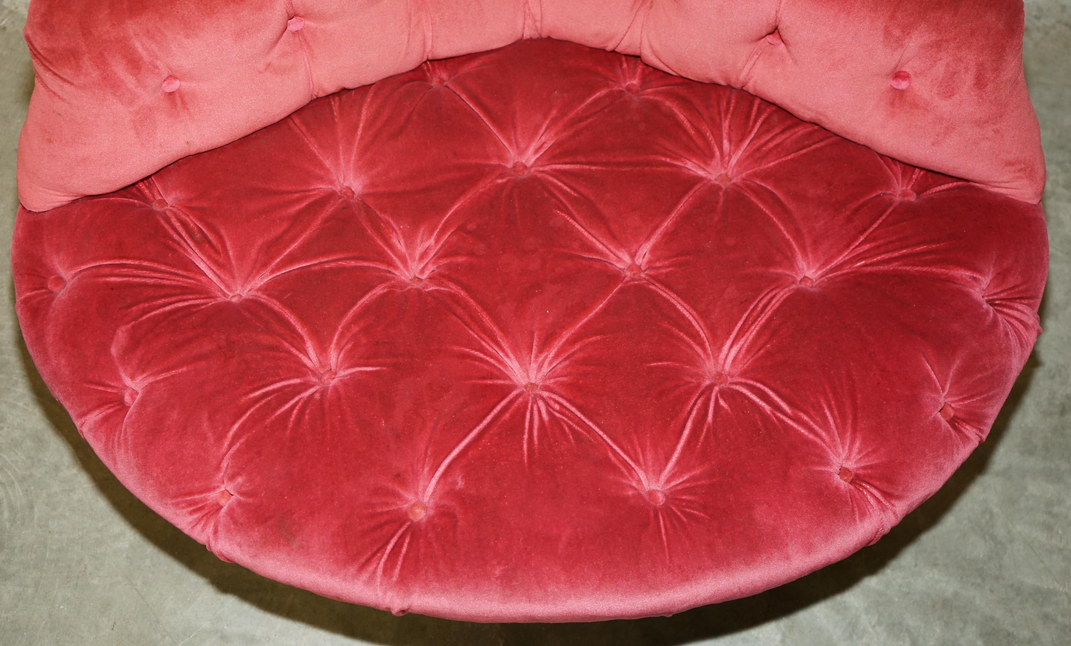 INE paire de chaises de conversation anciennes victoriennes CHESTERFIELD TUFTED WINDOW Bon état - En vente à West Sussex, Pulborough