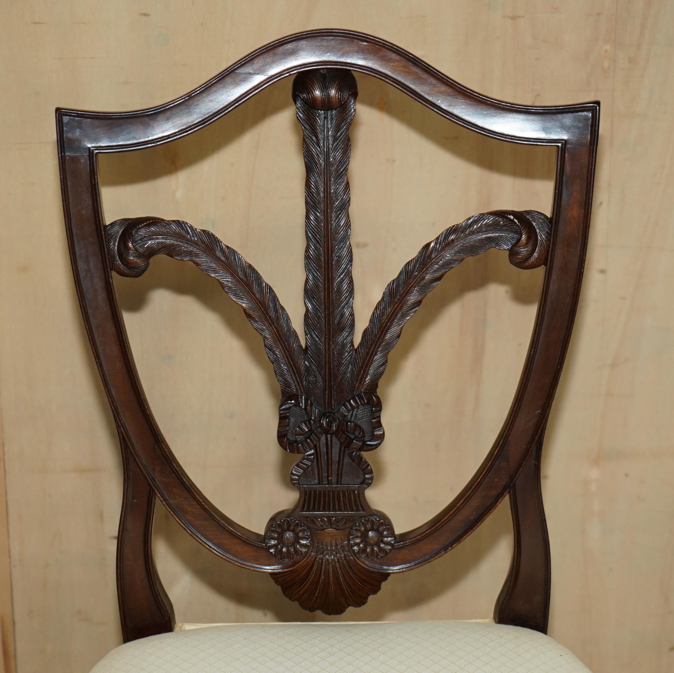 FEINES Pärchen ANTiQUE VICTORIAN GEORGE HEPPLEWHITE PRINCE OF WALES SEITENSTÜHLE (Englisch) im Angebot
