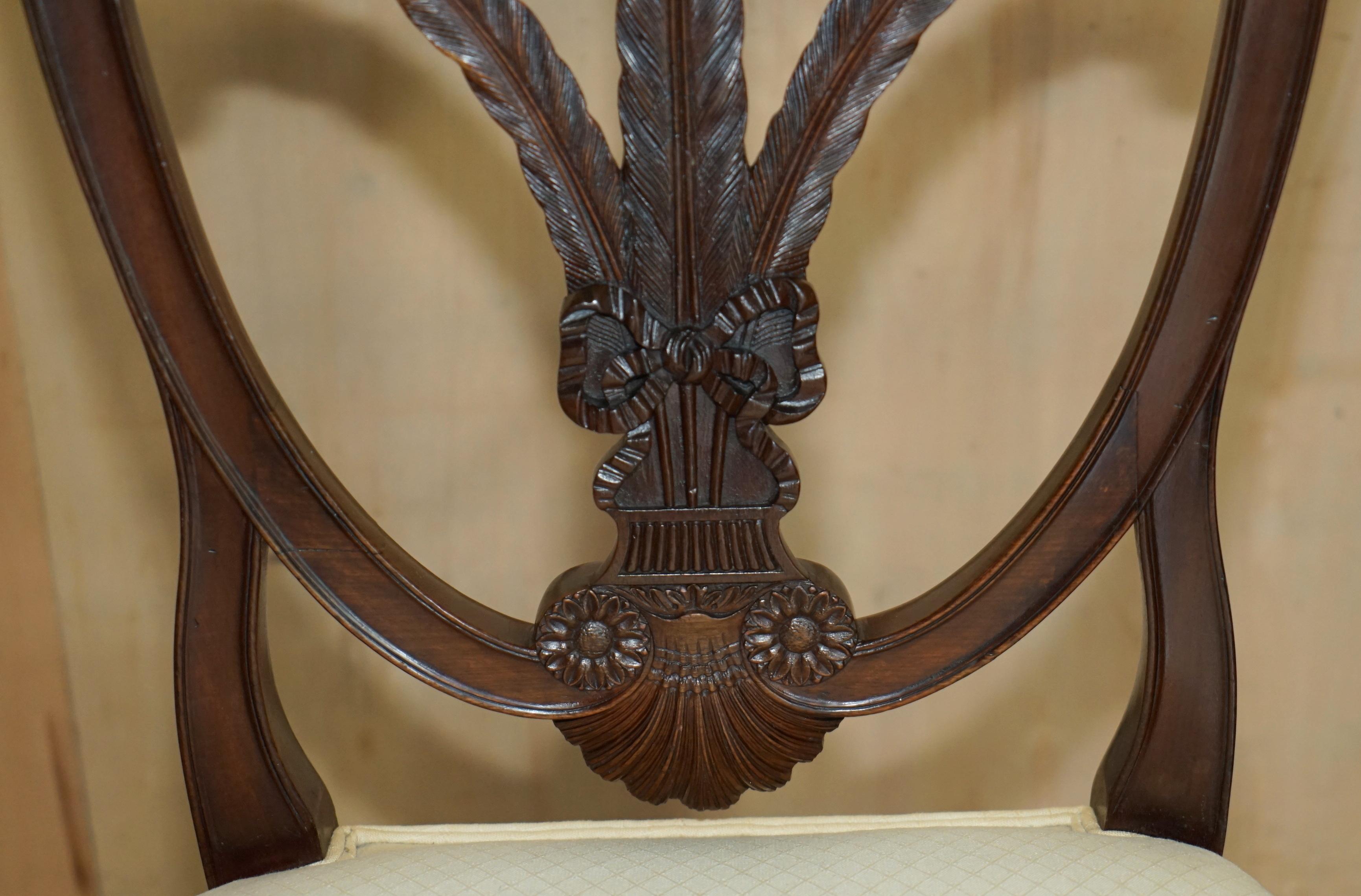 FEINES Pärchen ANTiQUE VICTORIAN GEORGE HEPPLEWHITE PRINCE OF WALES SEITENSTÜHLE (Handgefertigt) im Angebot
