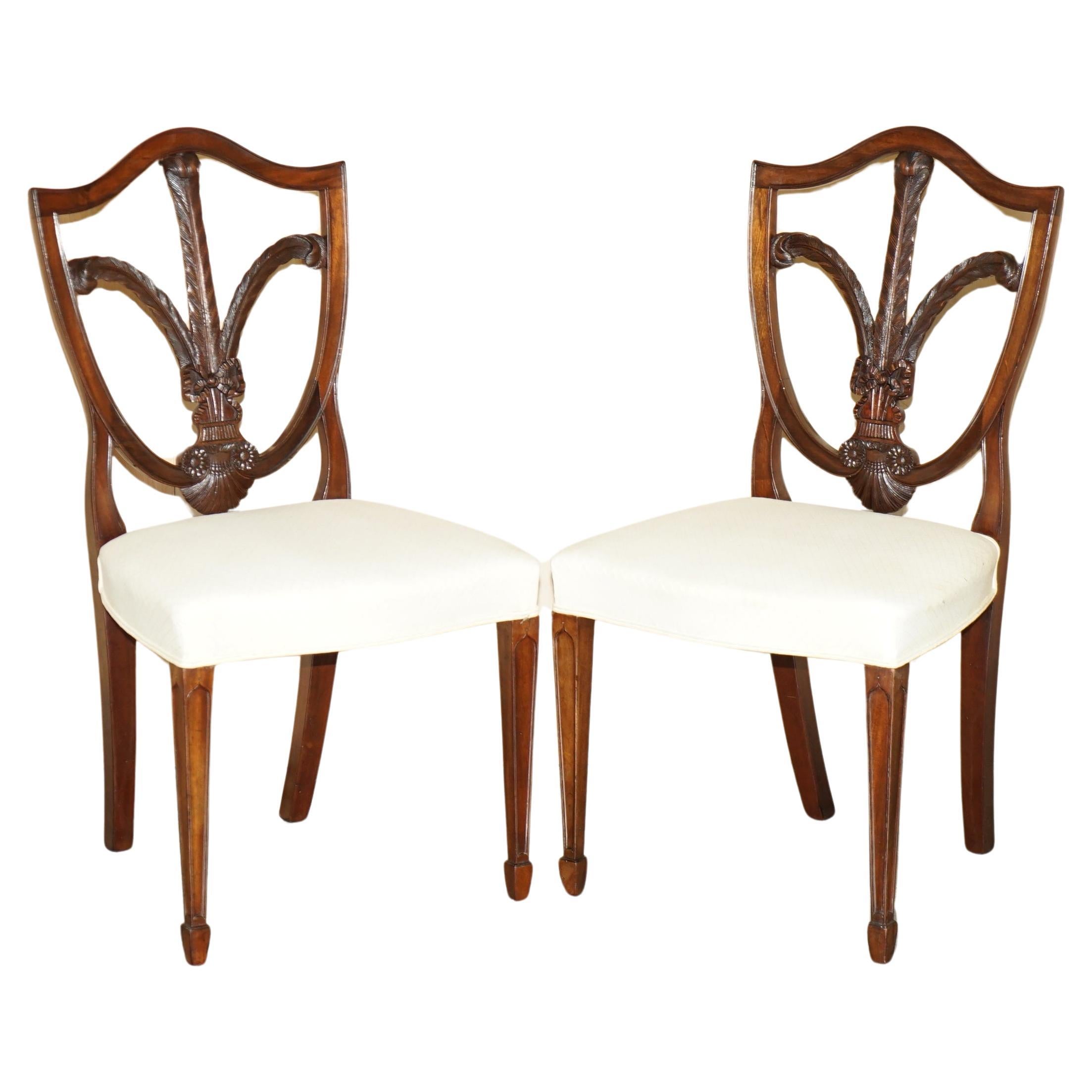FEINES Pärchen ANTiQUE VICTORIAN GEORGE HEPPLEWHITE PRINCE OF WALES SEITENSTÜHLE