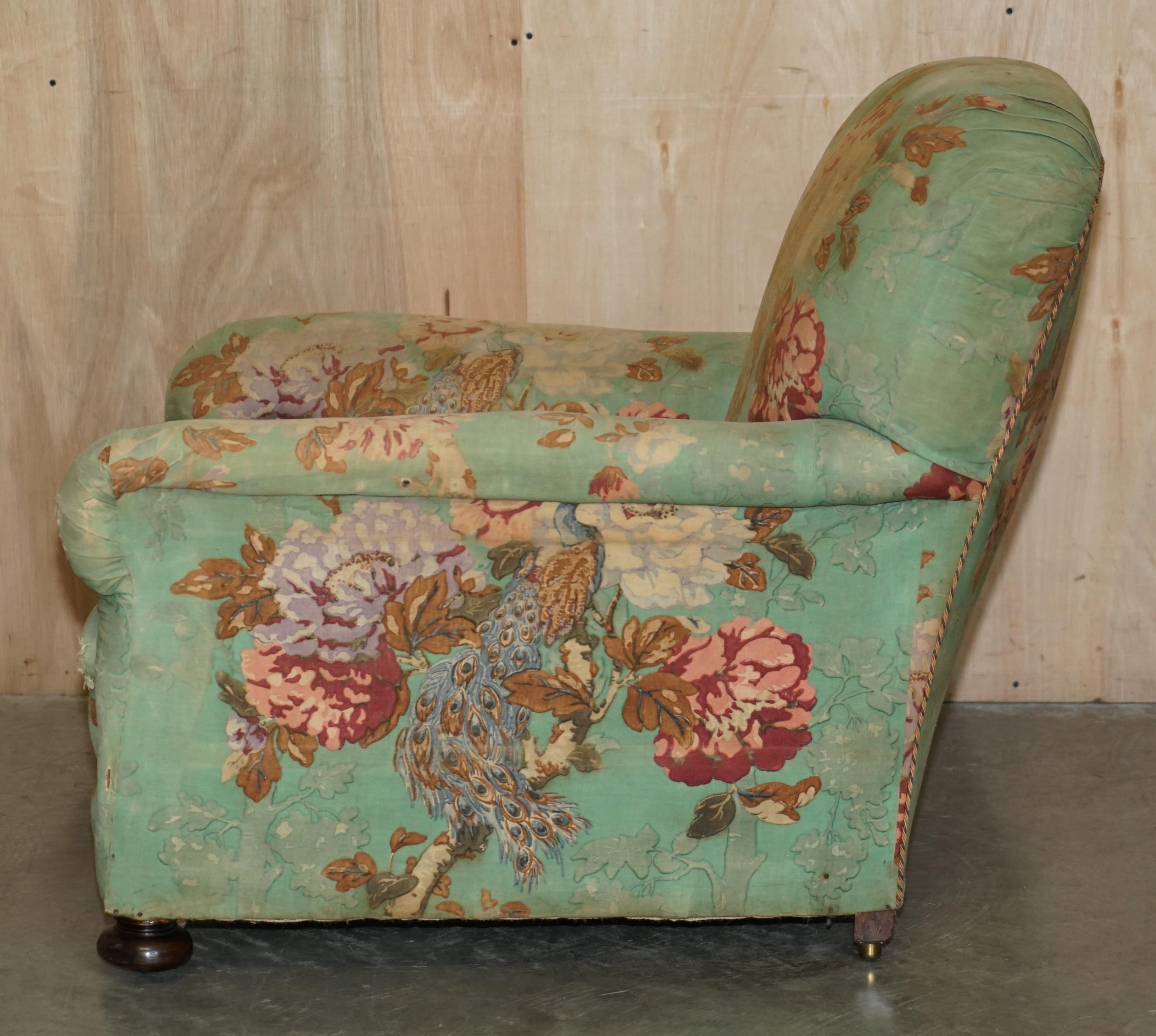 FINE PAIR OF ANTIQUE VICTORIAN MAPLE & CO HOWARD ENGLISH COUNTRY HOUSE ARMCHAIRs 3