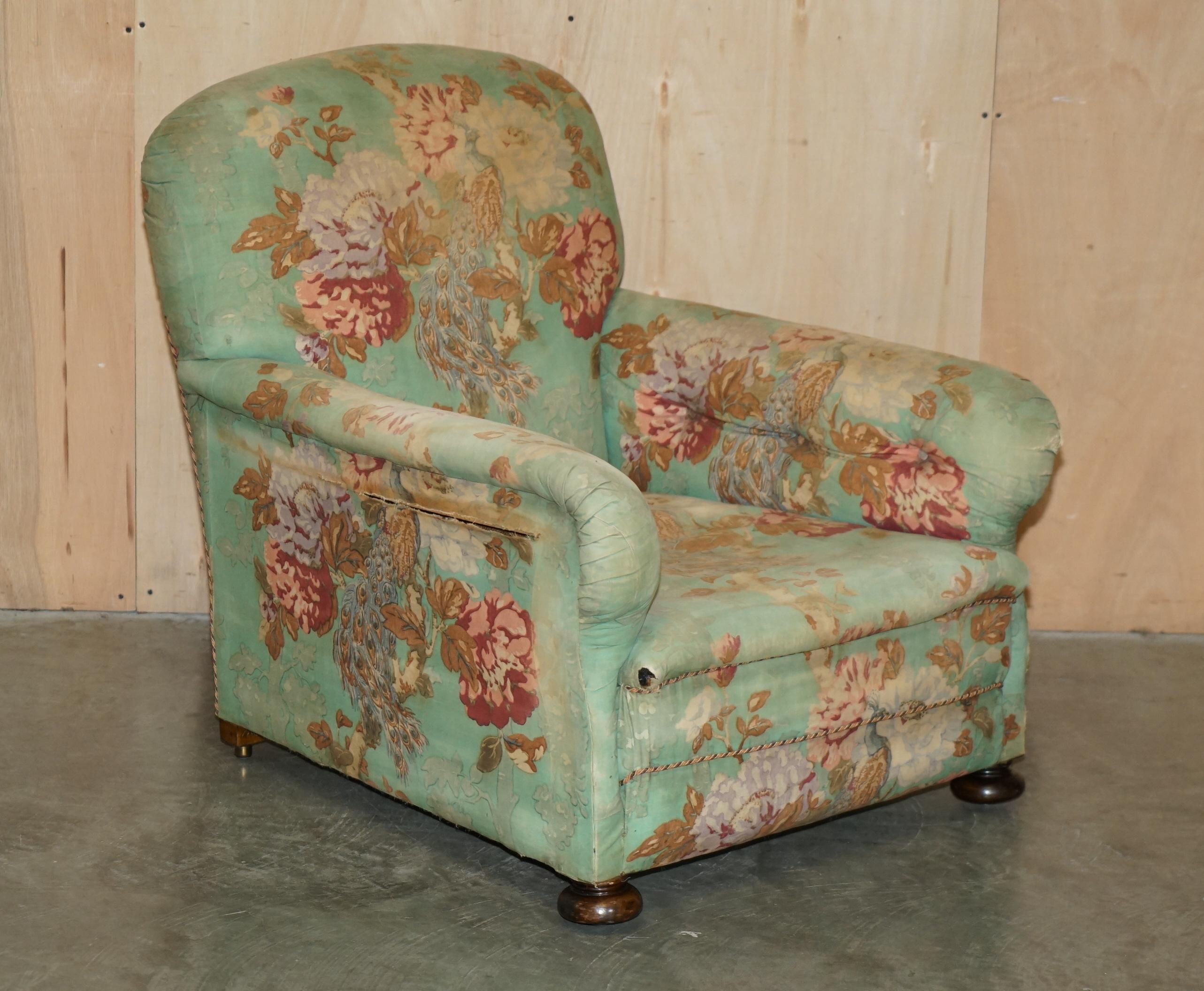 FINE PAIR OF ANTIQUE VICTORIAN MAPLE & CO HOWARD ENGLISH COUNTRY HOUSE ARMCHAIRs 5