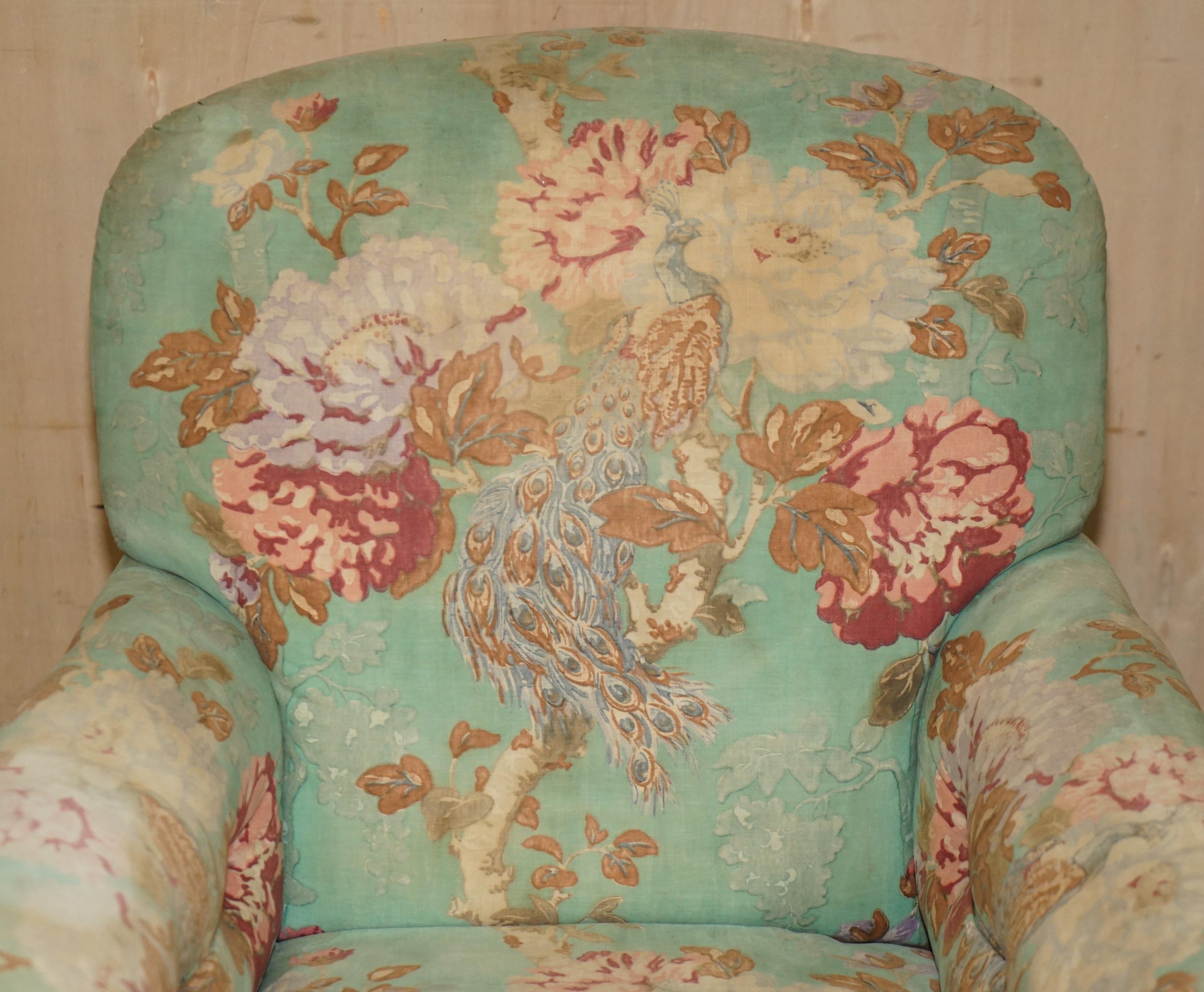 FINE PAIR OF ANTIQUE VICTORIAN MAPLE & CO HOWARD ENGLISH COUNTRY HOUSE ARMCHAIRs 7