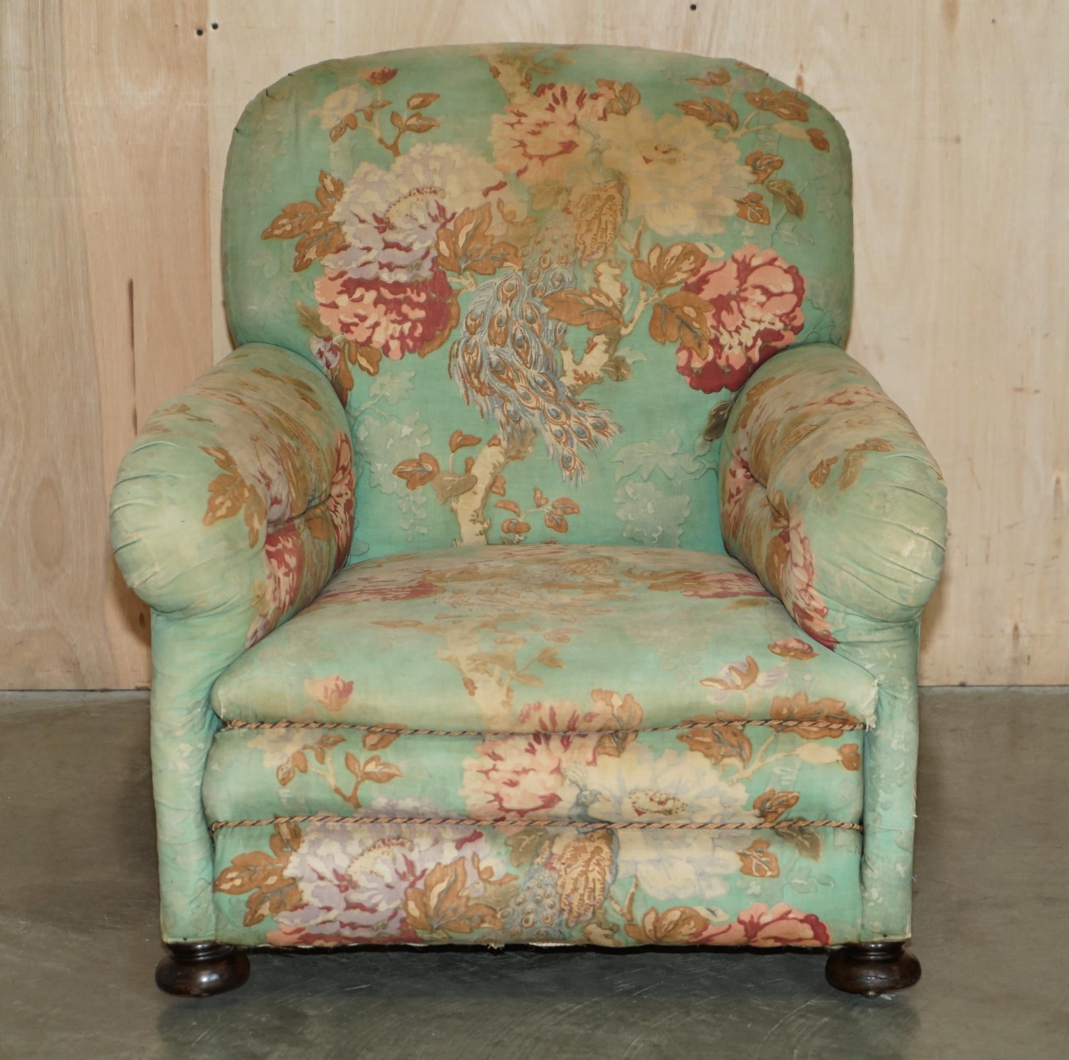 Victorian FINE PAIR OF ANTIQUE VICTORIAN MAPLE & CO HOWARD ENGLISH COUNTRY HOUSE ARMCHAIRs