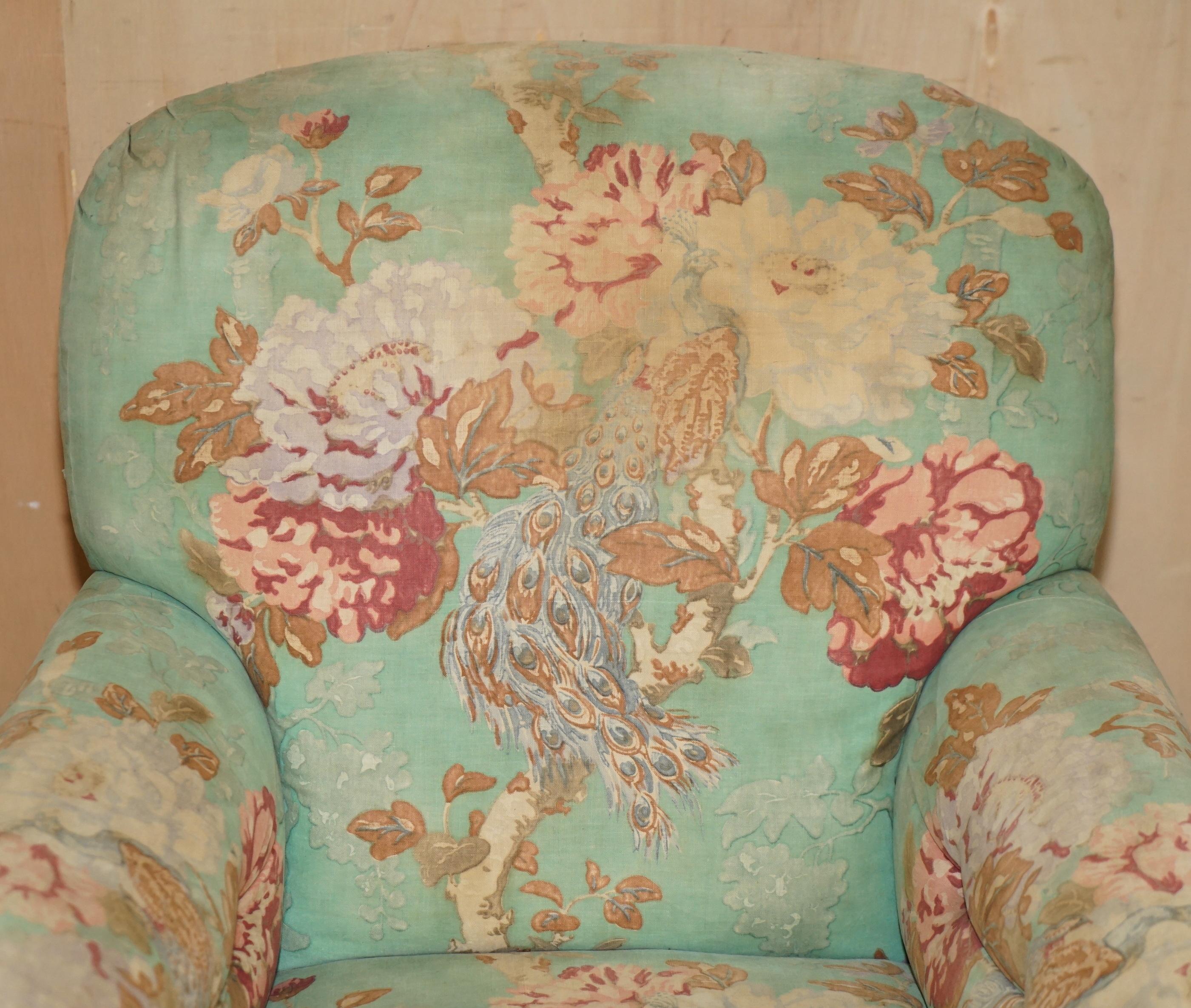 English FINE PAIR OF ANTIQUE VICTORIAN MAPLE & CO HOWARD ENGLISH COUNTRY HOUSE ARMCHAIRs