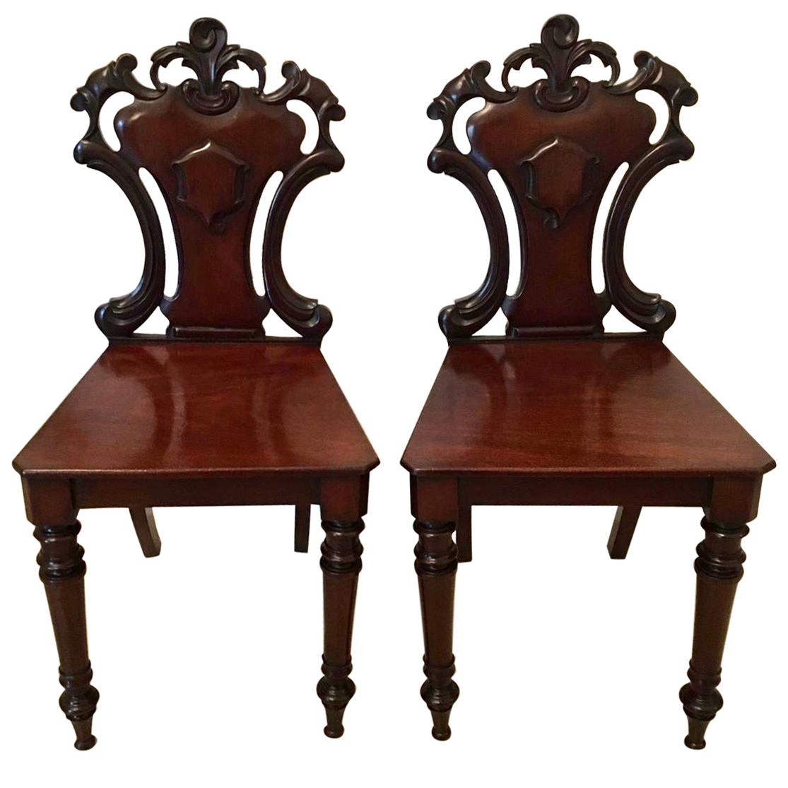Fine Pair of Antique William IV Hall Chairs