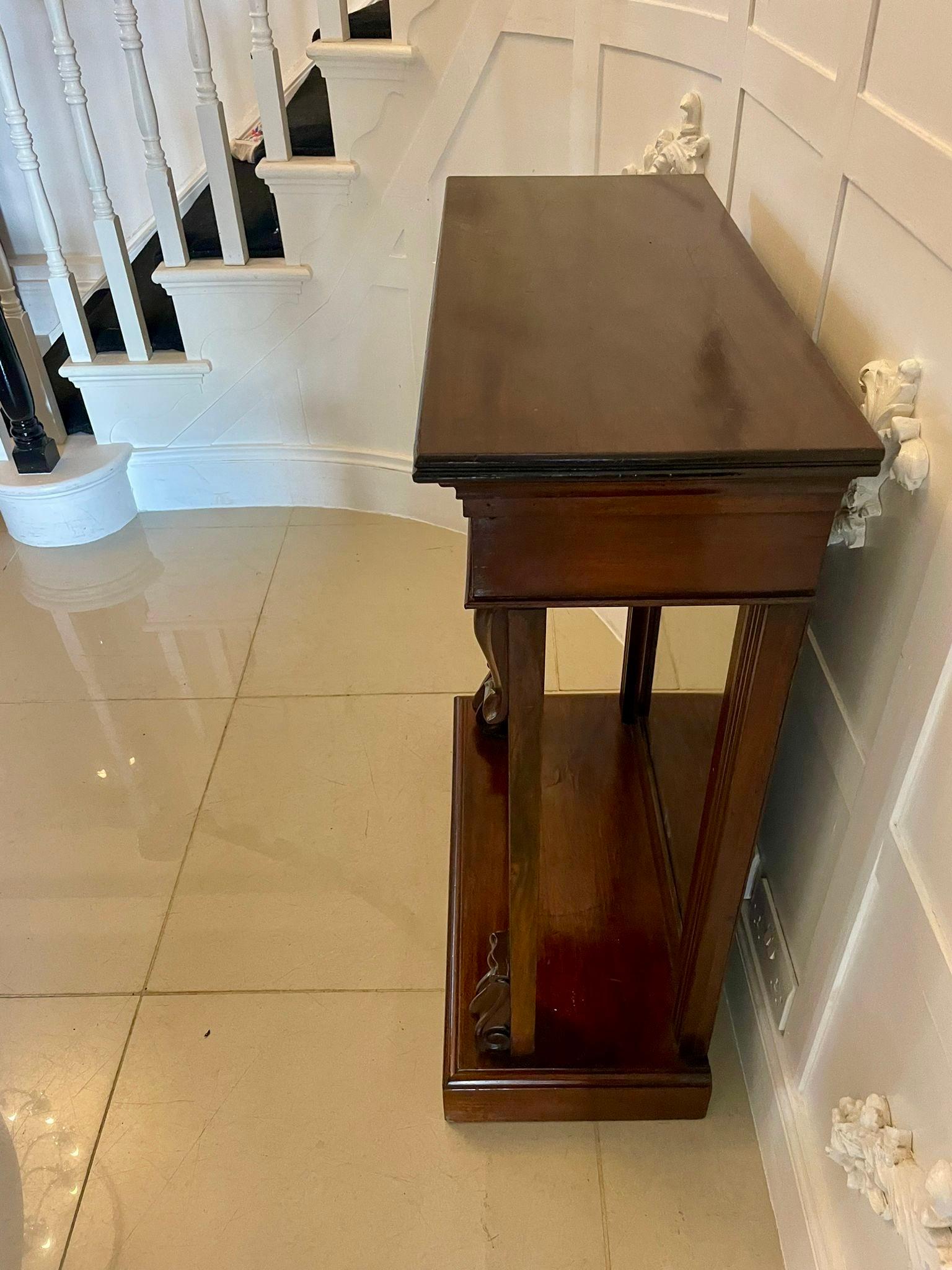 Fine Pair of Antique William IV Quality Mahogany Console Tables For Sale 4