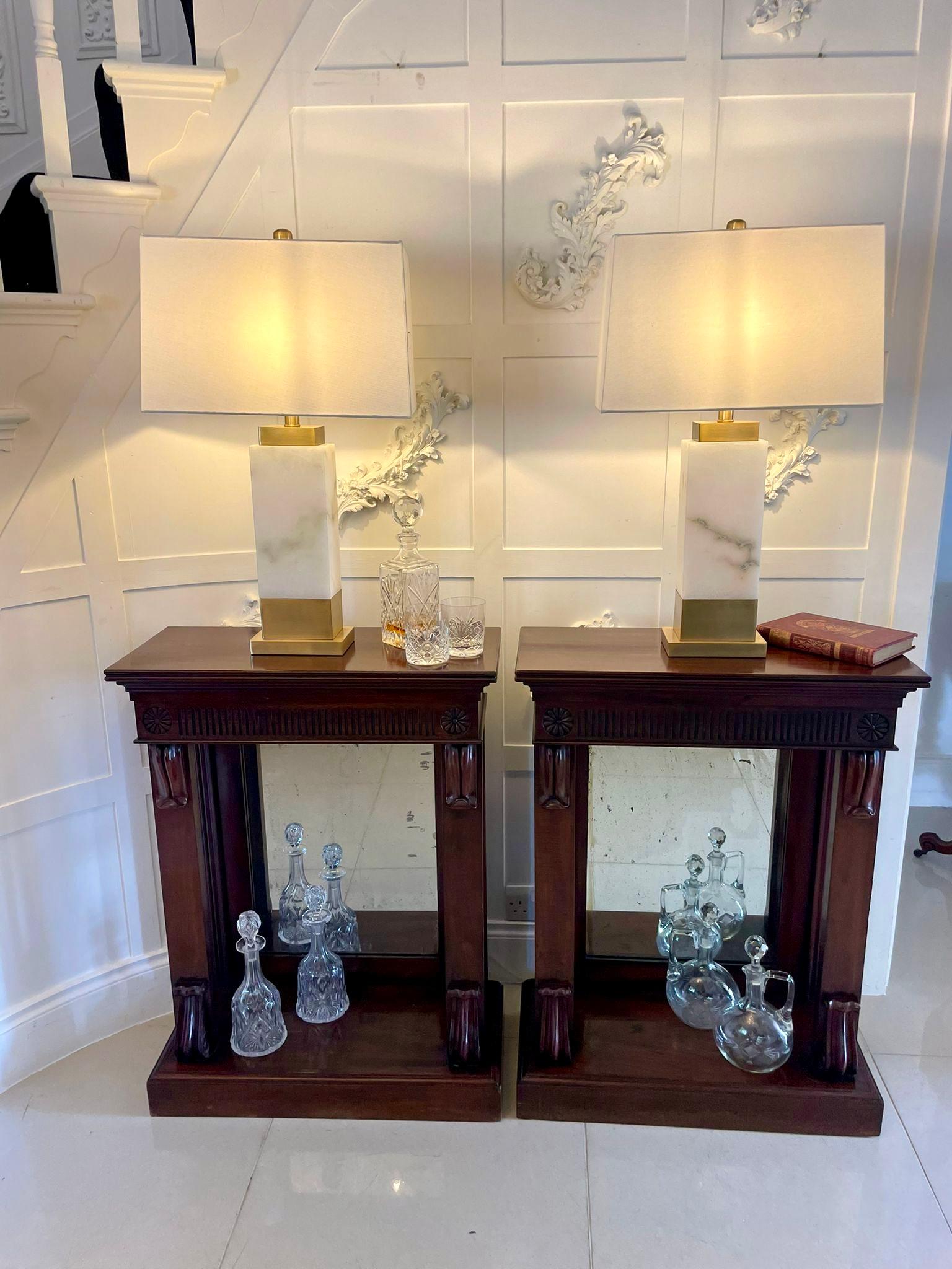 English Fine Pair of Antique William IV Quality Mahogany Console Tables For Sale
