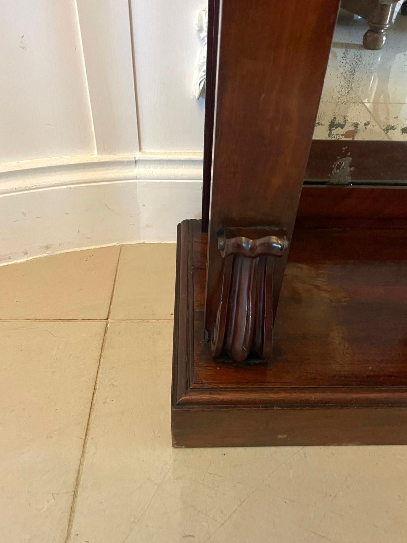Fine Pair of Antique William IV Quality Mahogany Console Tables For Sale 1